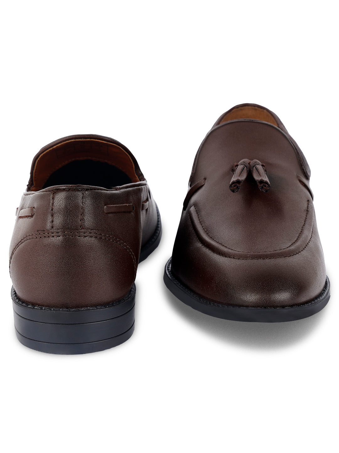 Brunette Brown Handcrafted Tassel Moccasins Slipons