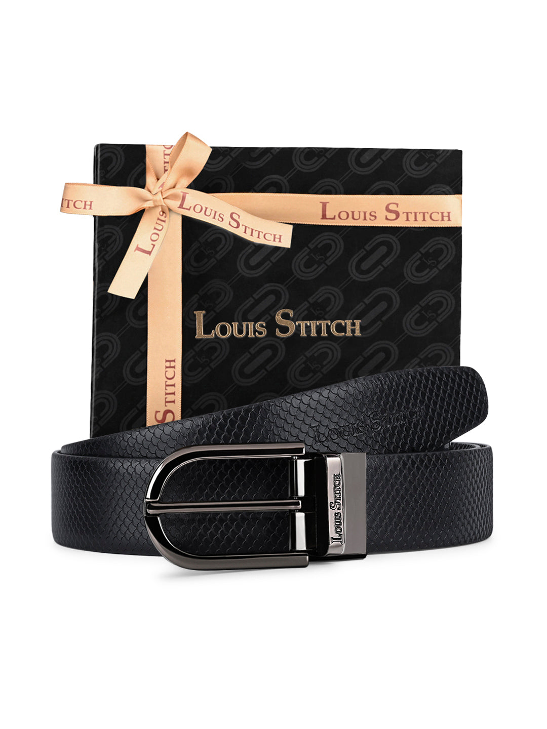 Men's Black & Brown Formal Italian Leather Reversible Belt For Men