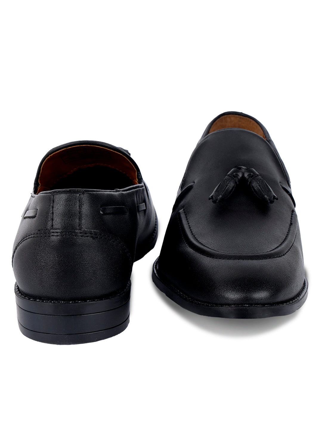 Jet Black Handcrafted Tassel Moccasins Slipons