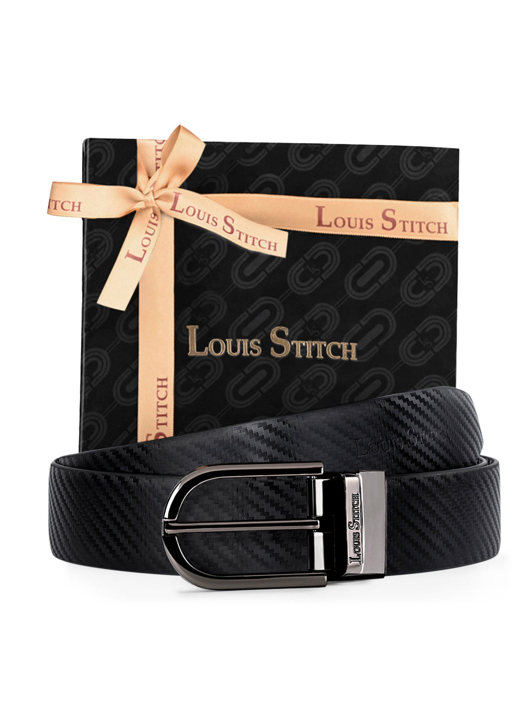 Men's Black & Brown Formal Italian Leather Reversible Belt For Men