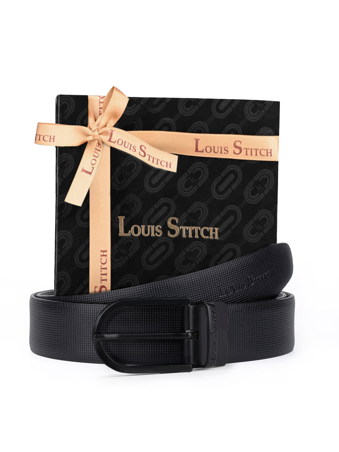 Men's Black & Brown Formal Italian Leather Reversible Belt For Men