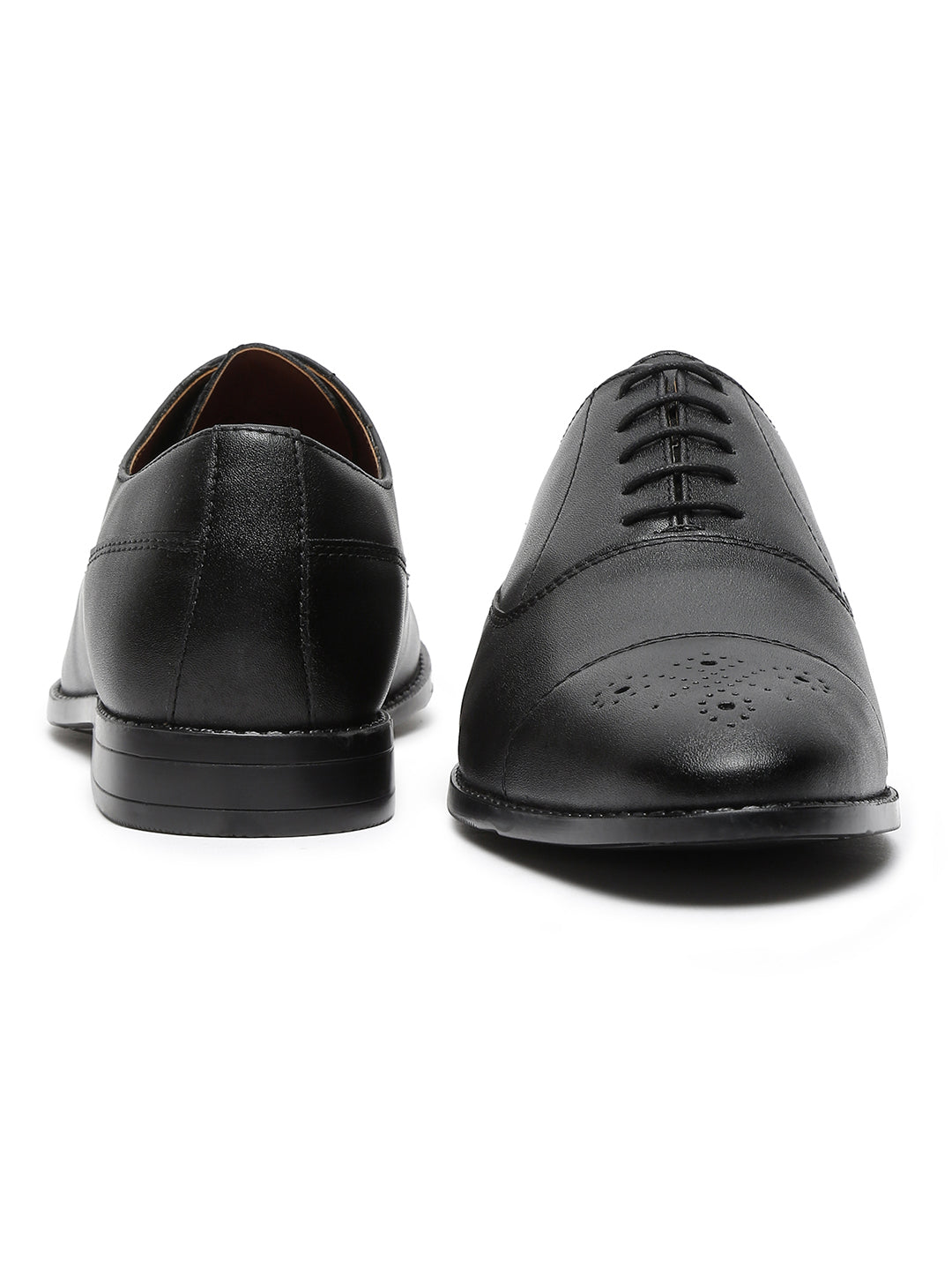 Obsidian Black Captoe Style Comfortable Laceups Shoes