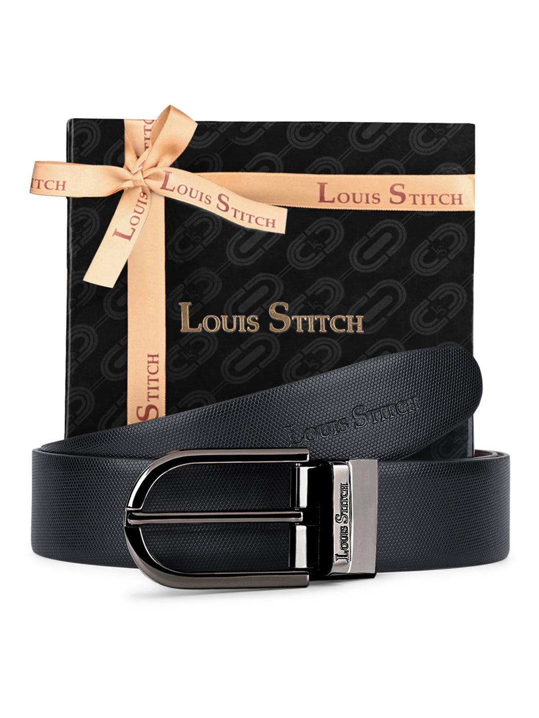 Men's Black & Brown Formal Italian Leather Reversible Belt For Men