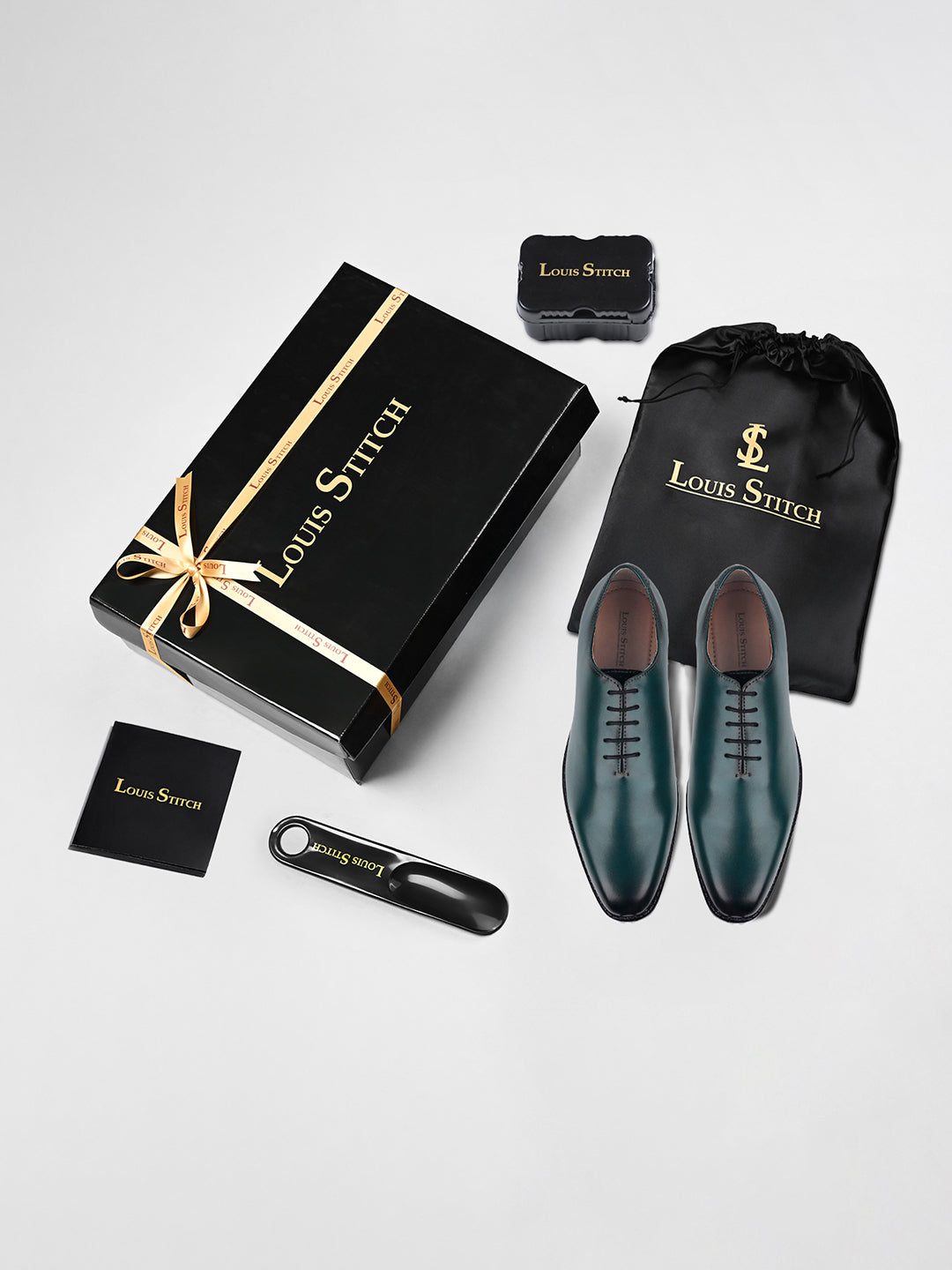 Seaweed Green Handcrafted Lace-Up Wholecut Derby Shoe