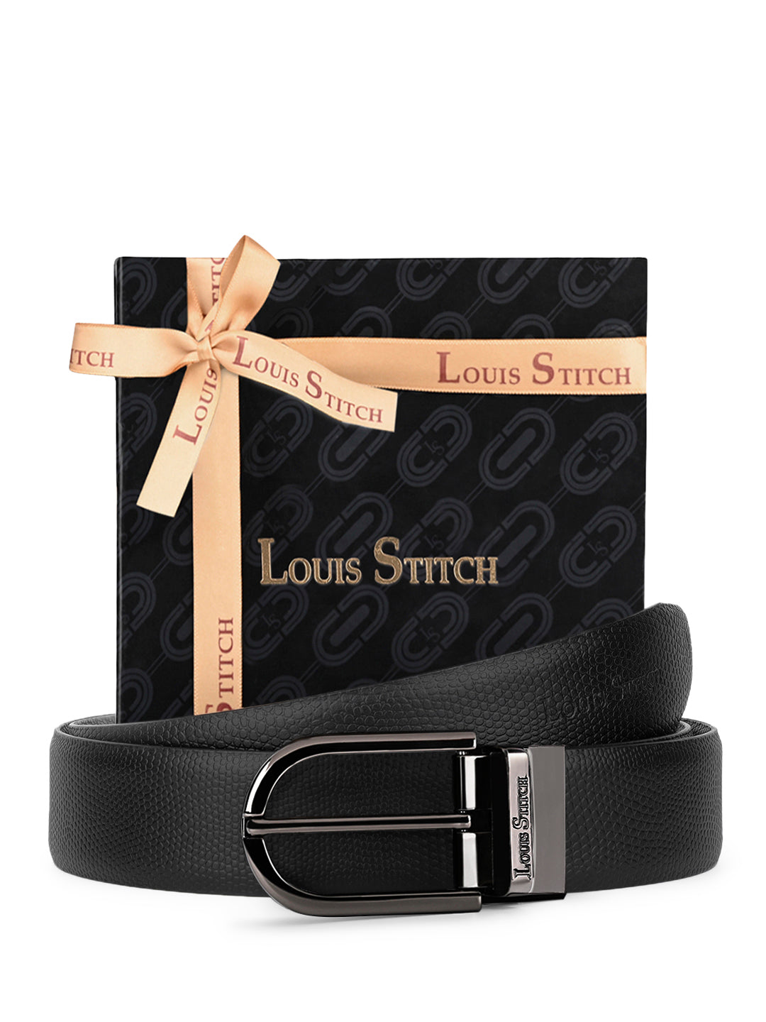 Men's Black & Brown Formal Italian Leather Reversible Belt For Men