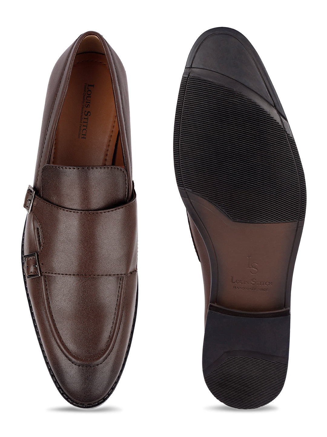 Brunette Brown Handcrafted Slipon Style Comfortable Monks