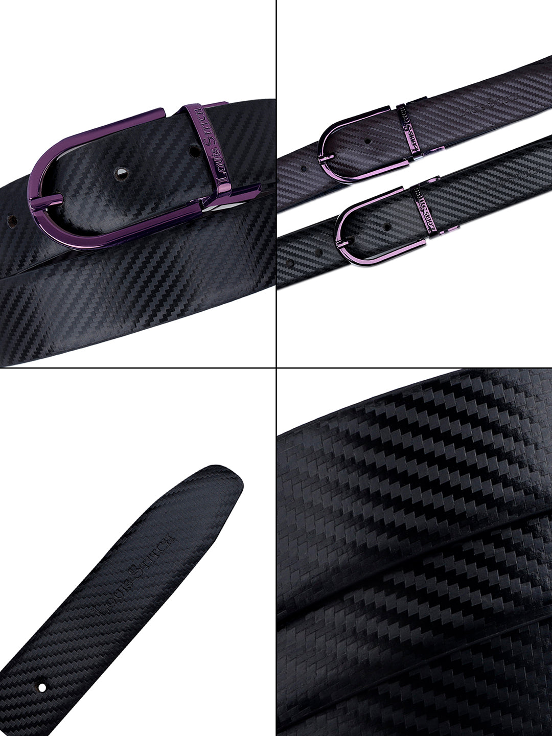 Men's Black & Brown Formal Italian Leather Reversible Belt For Men