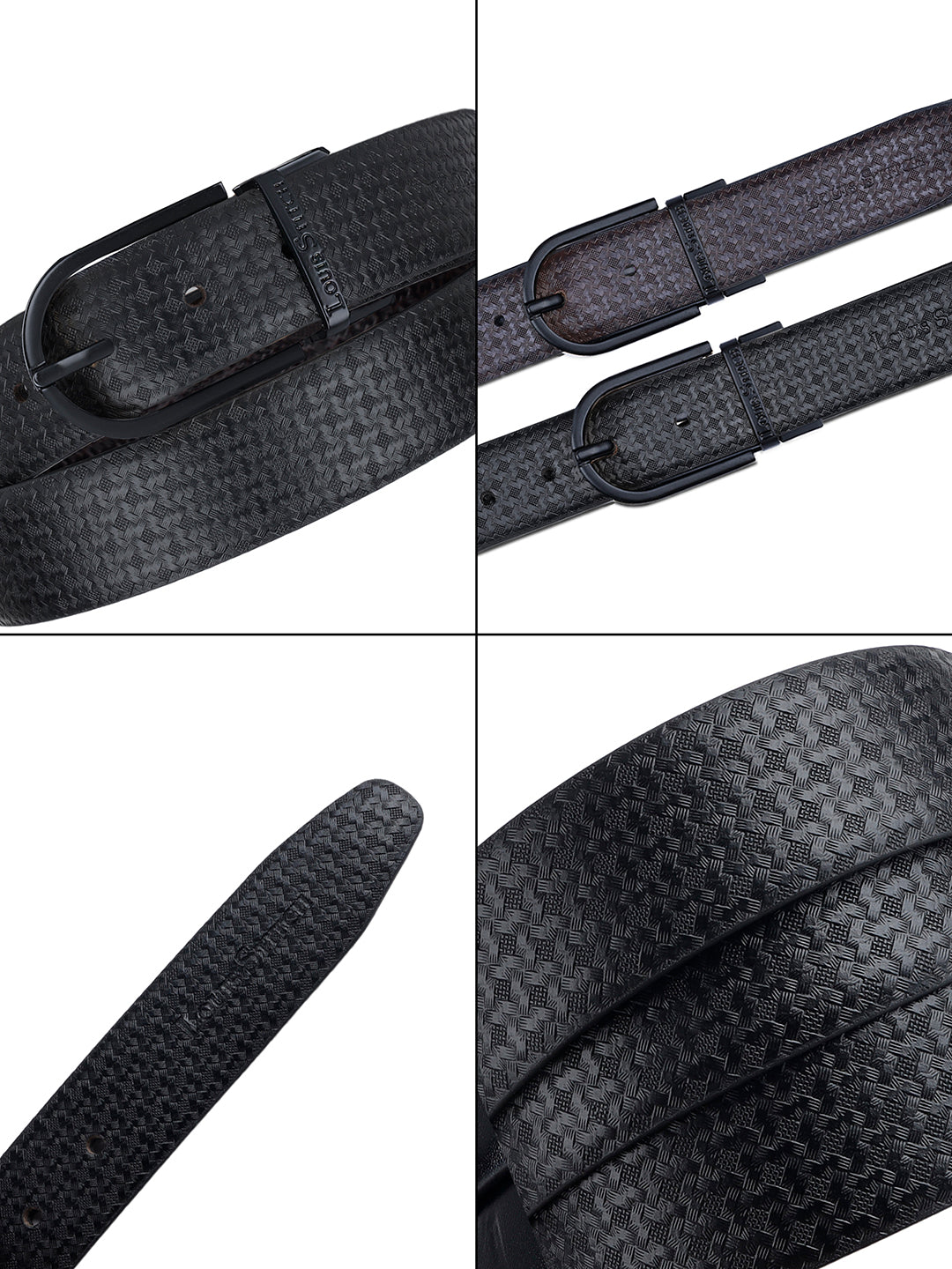 Men's Black & Brown Formal Italian Leather Reversible Belt For Men