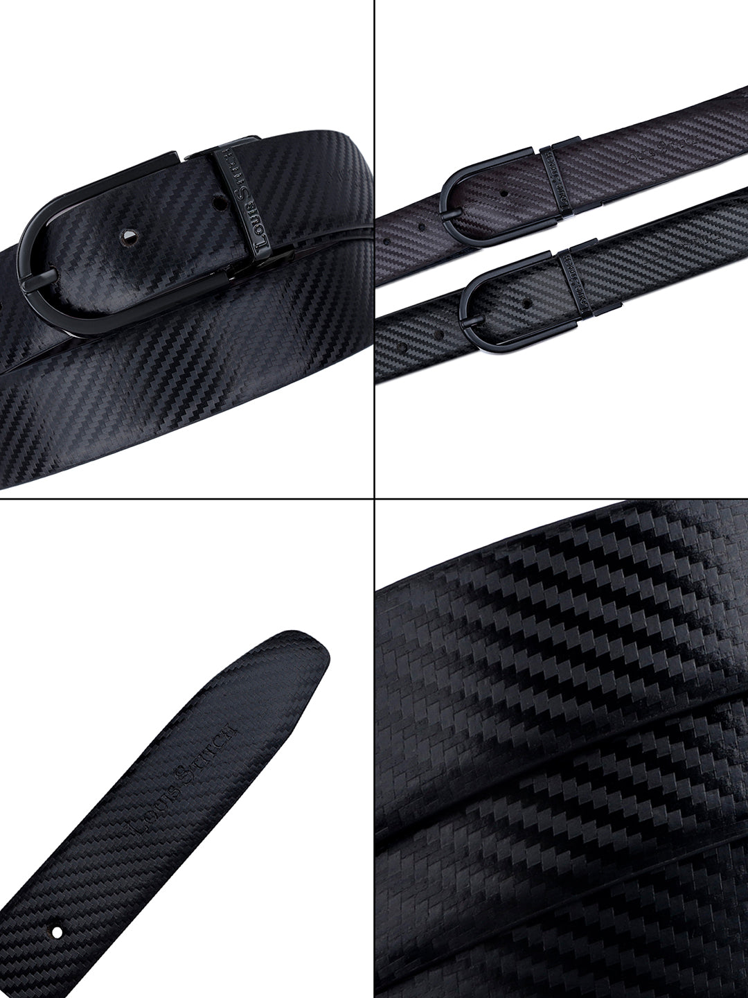 Men's Black & Brown Formal Italian Leather Reversible Belt For Men