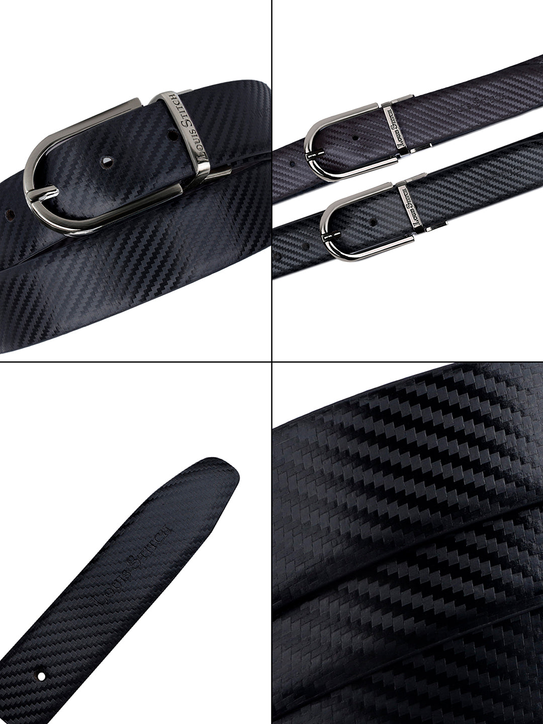 Men's Black & Brown Formal Italian Leather Reversible Belt For Men