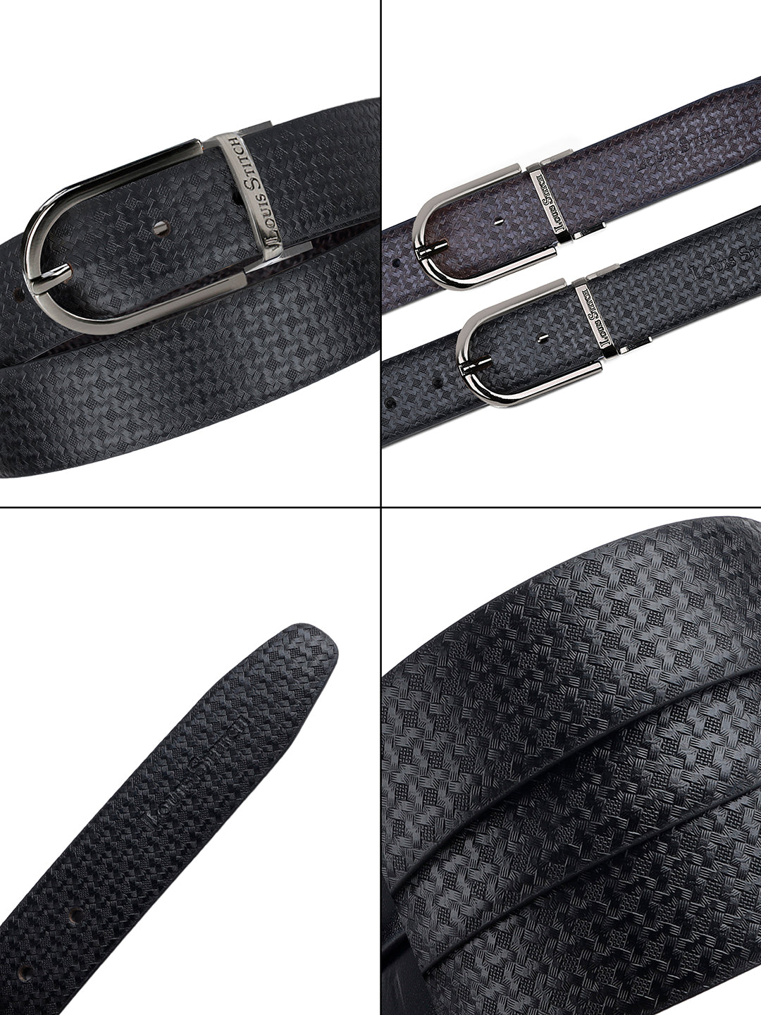 Men's Black & Brown Formal Italian Leather Reversible Belt For Men