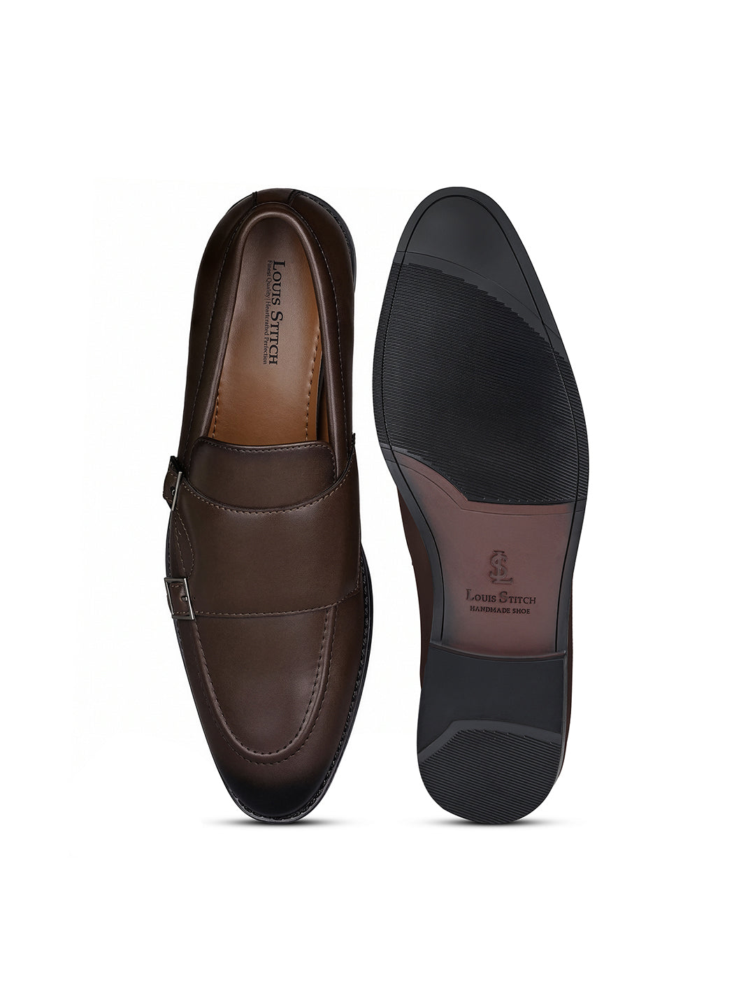 Brunette Brown Handcrafted Slipon Style Comfortable Monk