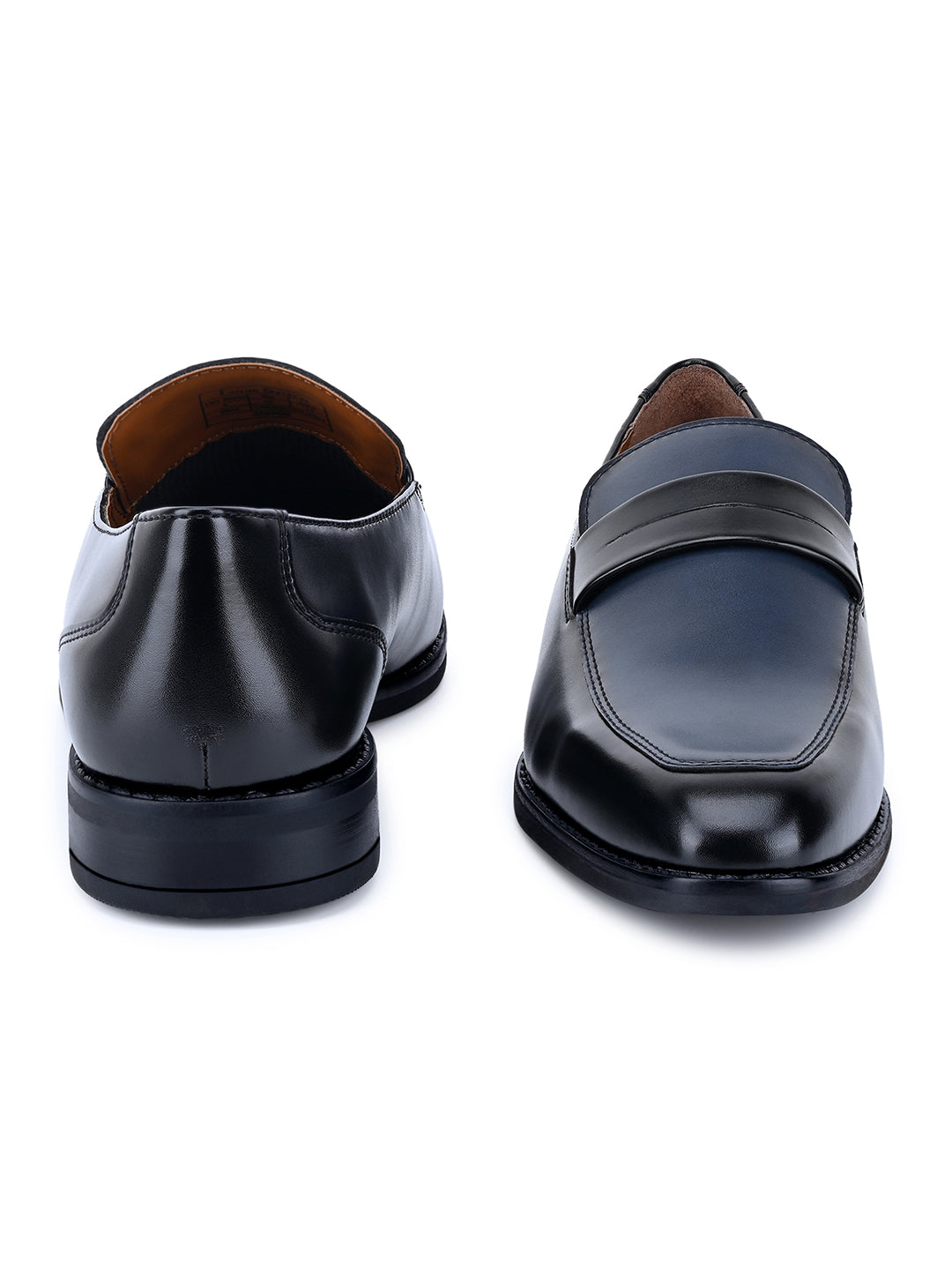 Black and Blue Handcrafted Dual Tone Moccasins Slipon