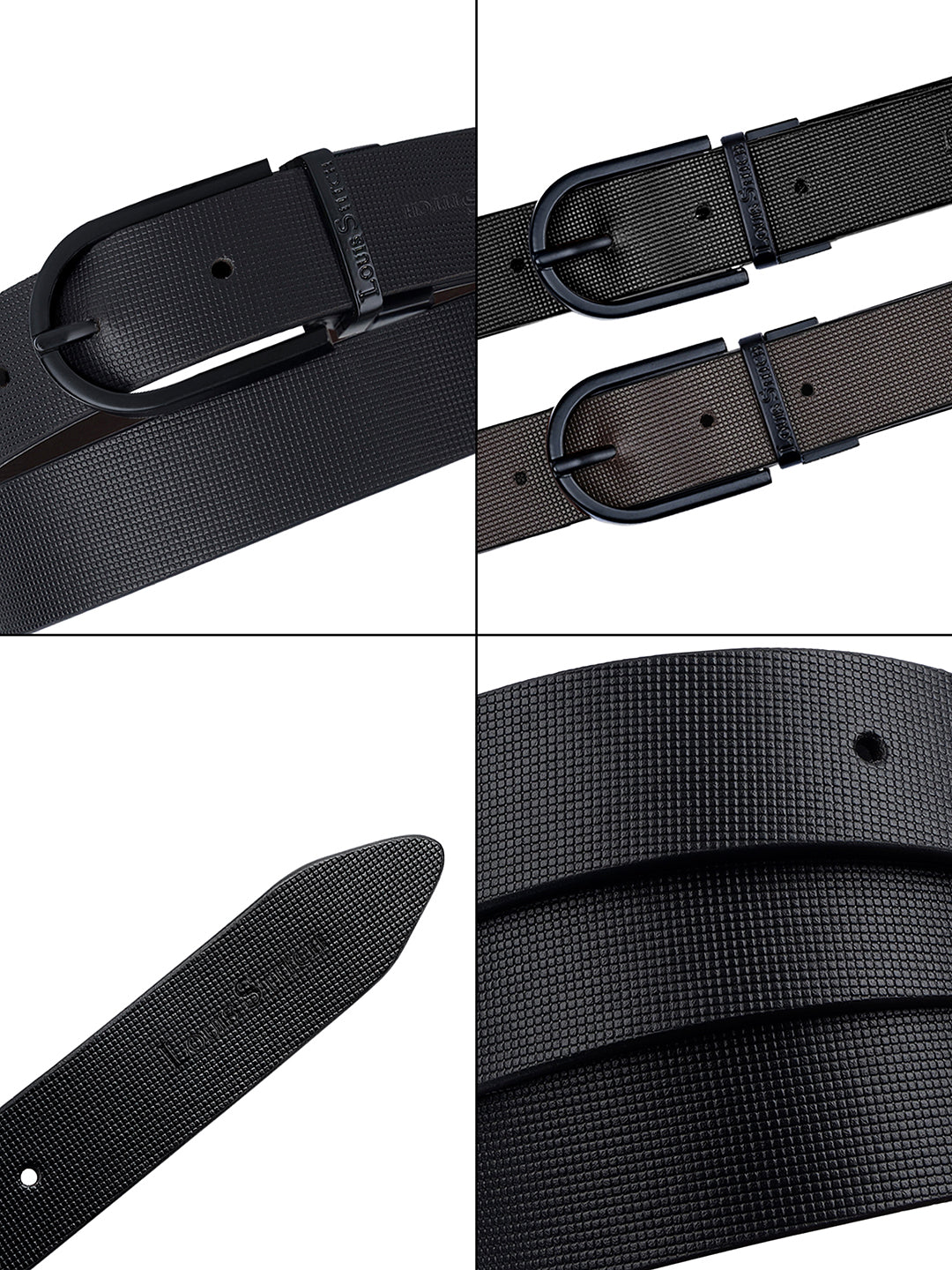 Men's Black & Brown Formal Italian Leather Reversible Belt For Men