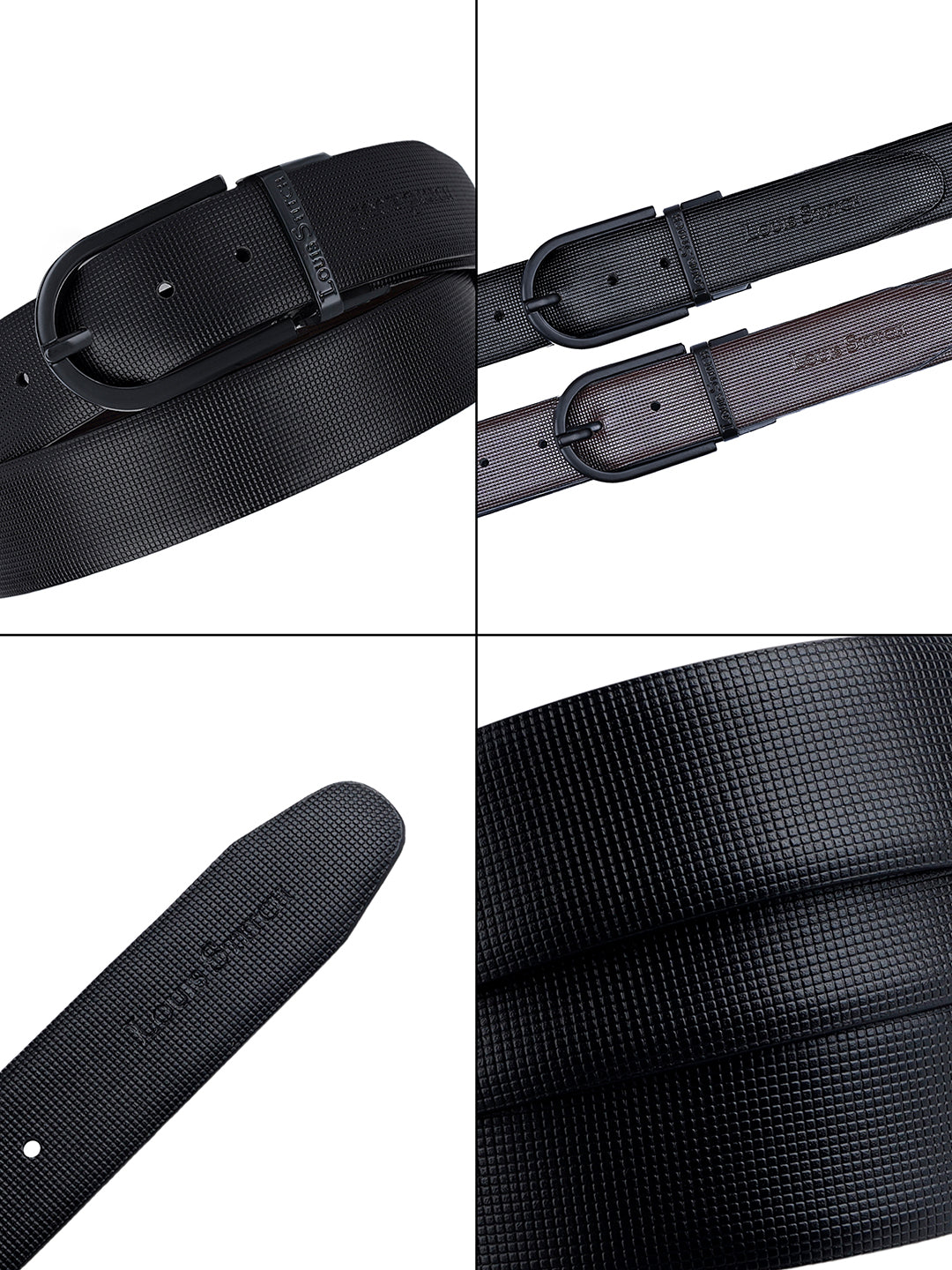 Men's Black & Brown Formal Italian Leather Reversible Belt For Men