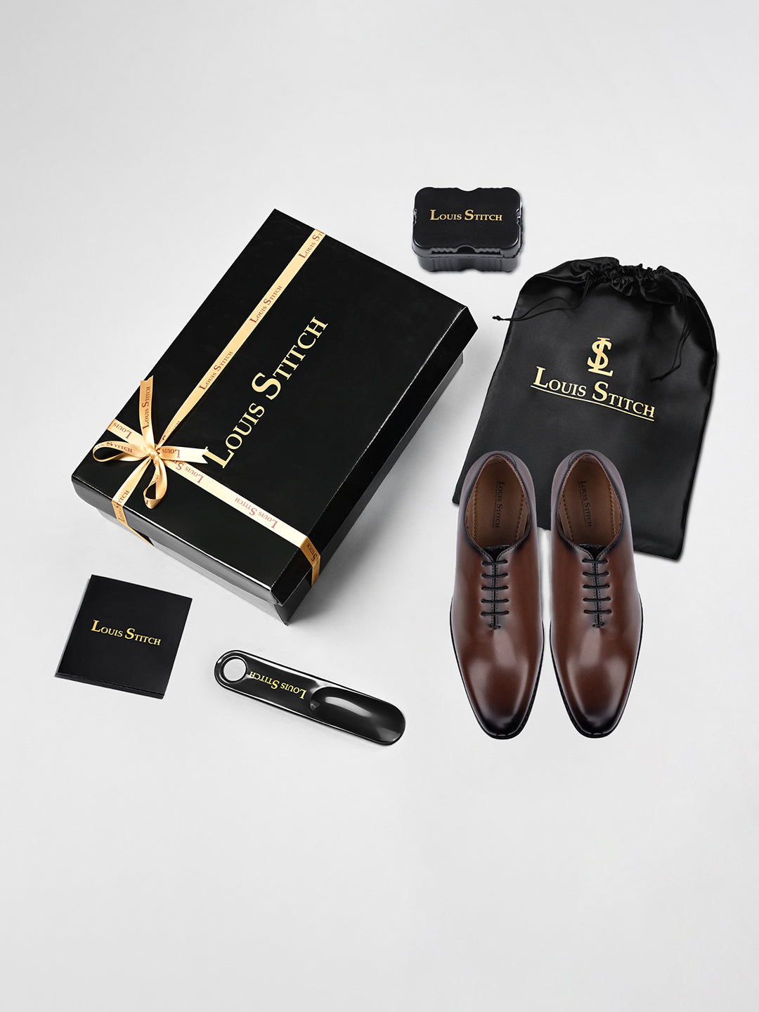 Tan Handcrafted Lace-Up Wholecut Derby Shoe