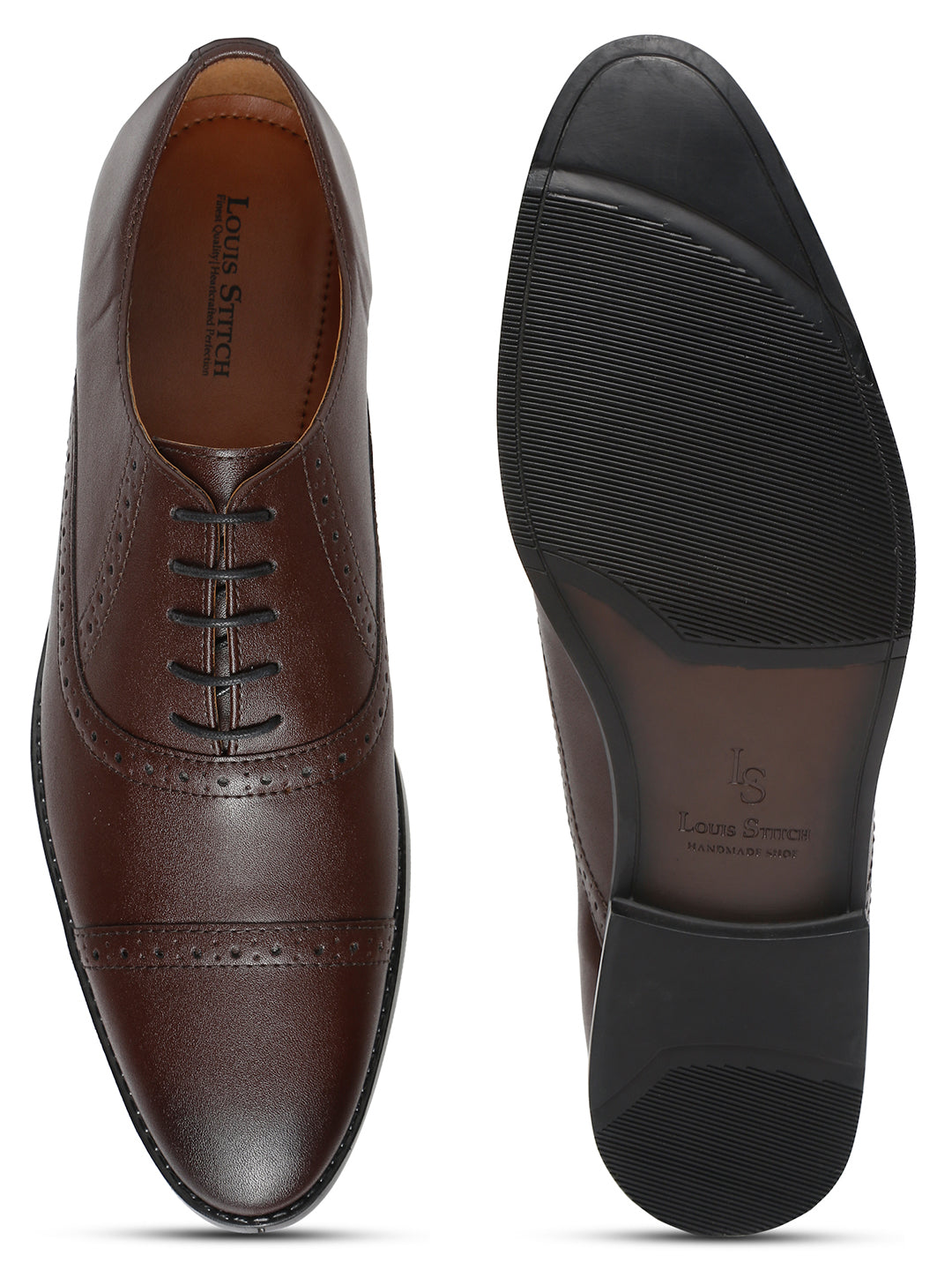 Brunette Brown Oxford Style Comfortable Formal Laceup Shoes