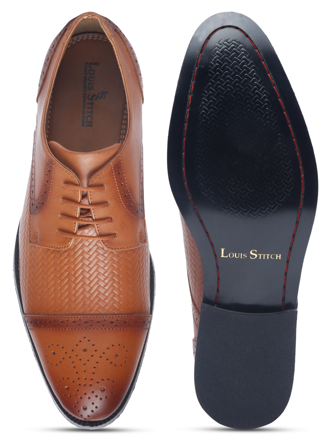 Russet Tan Handmade Premium Italian Leather Weaved Oxfords