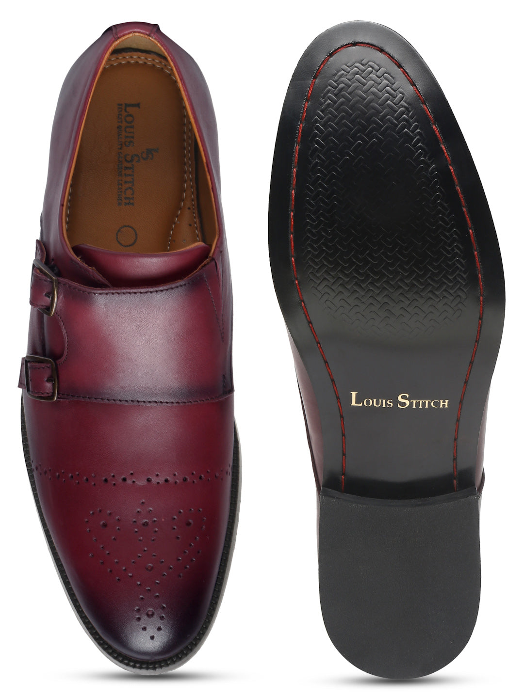 Rosewood Handmade Premium Italian Leather Double Monks