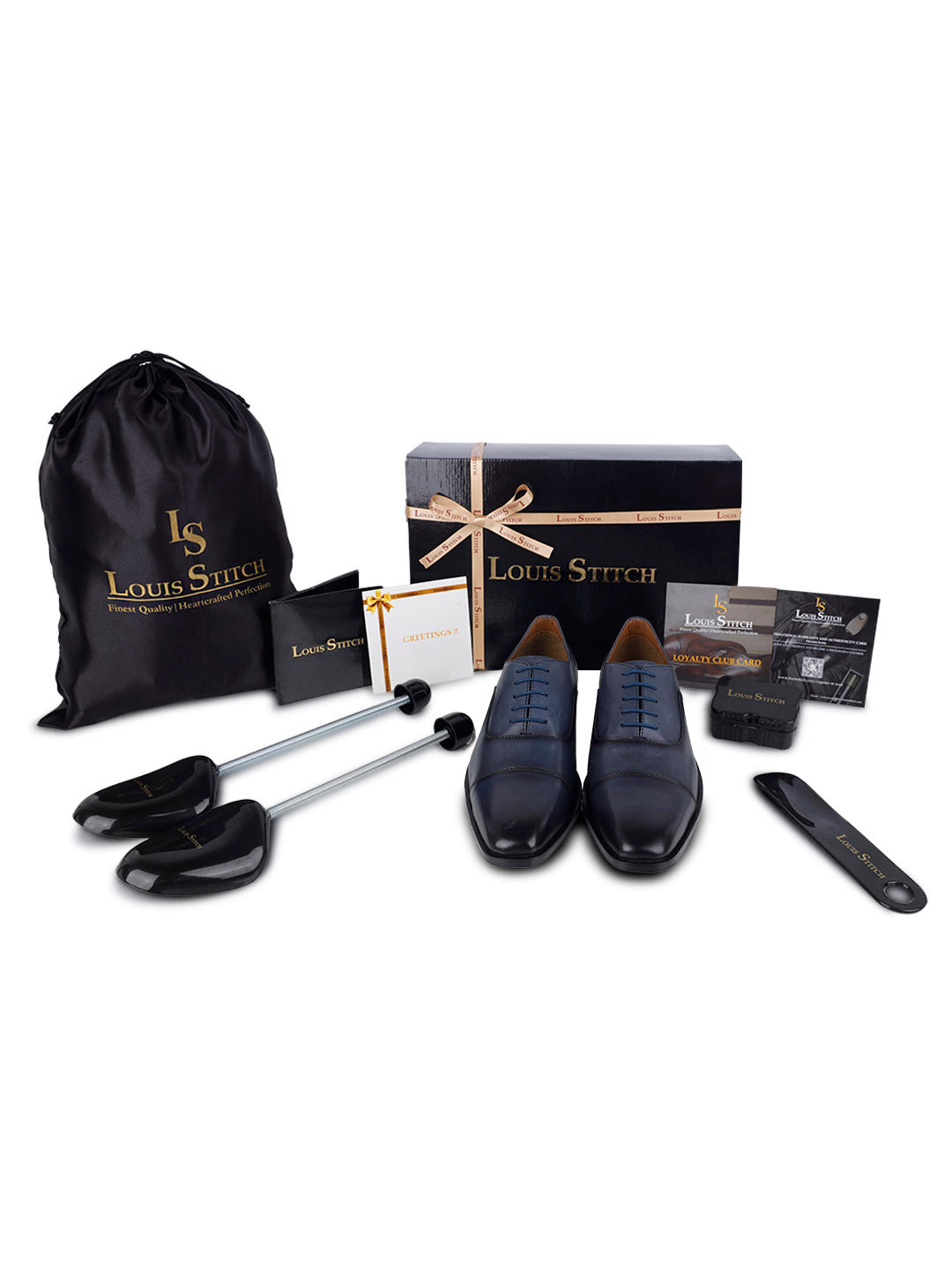 Federal Blue Handmade Premium Italian Leather Oxfords