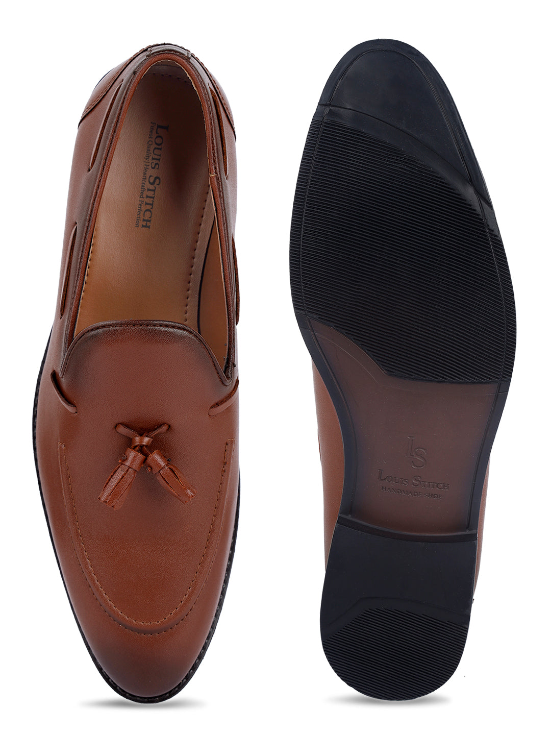 Tan Handcrafted Tassel Moccasins Slipons