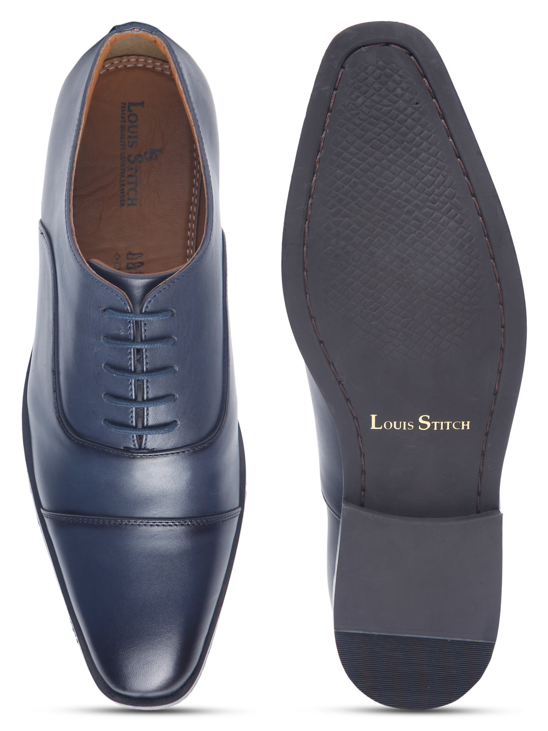 Federal Blue Handmade Premium Italian Leather Oxfords