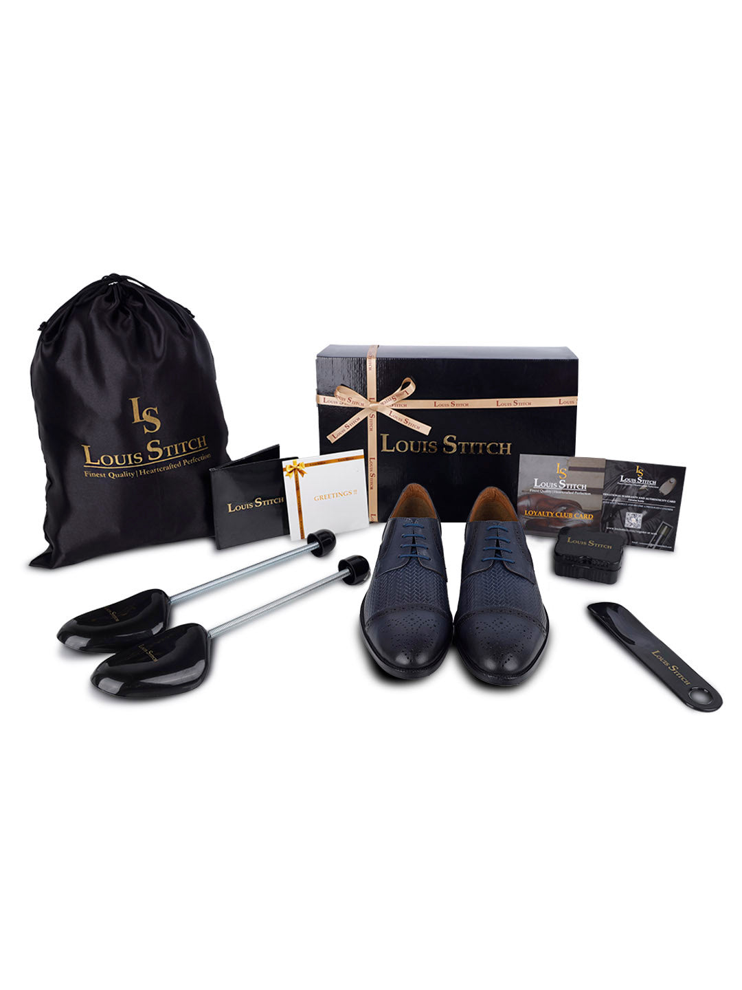 Federal Blue Handmade Premium Italian Leather Weaved Oxfords