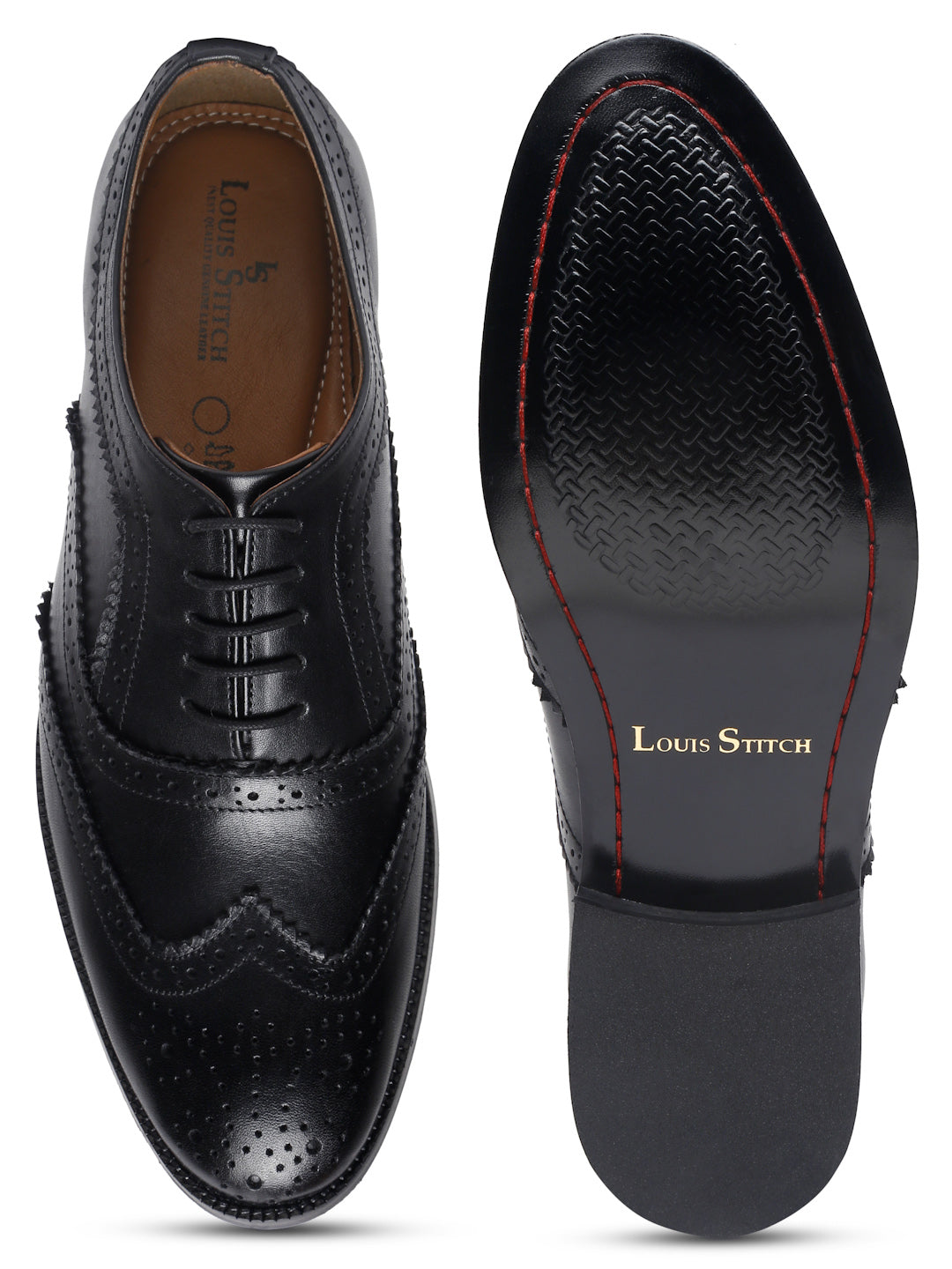 Jet Black Handmade Premium Italian Leather Brogues