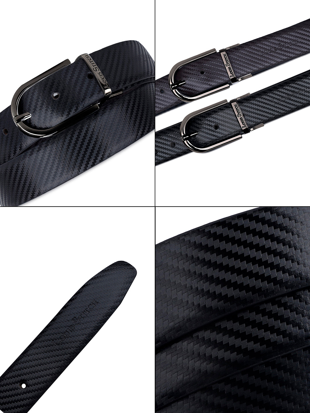 Men's Black & Brown Formal Italian Leather Reversible Belt For Men
