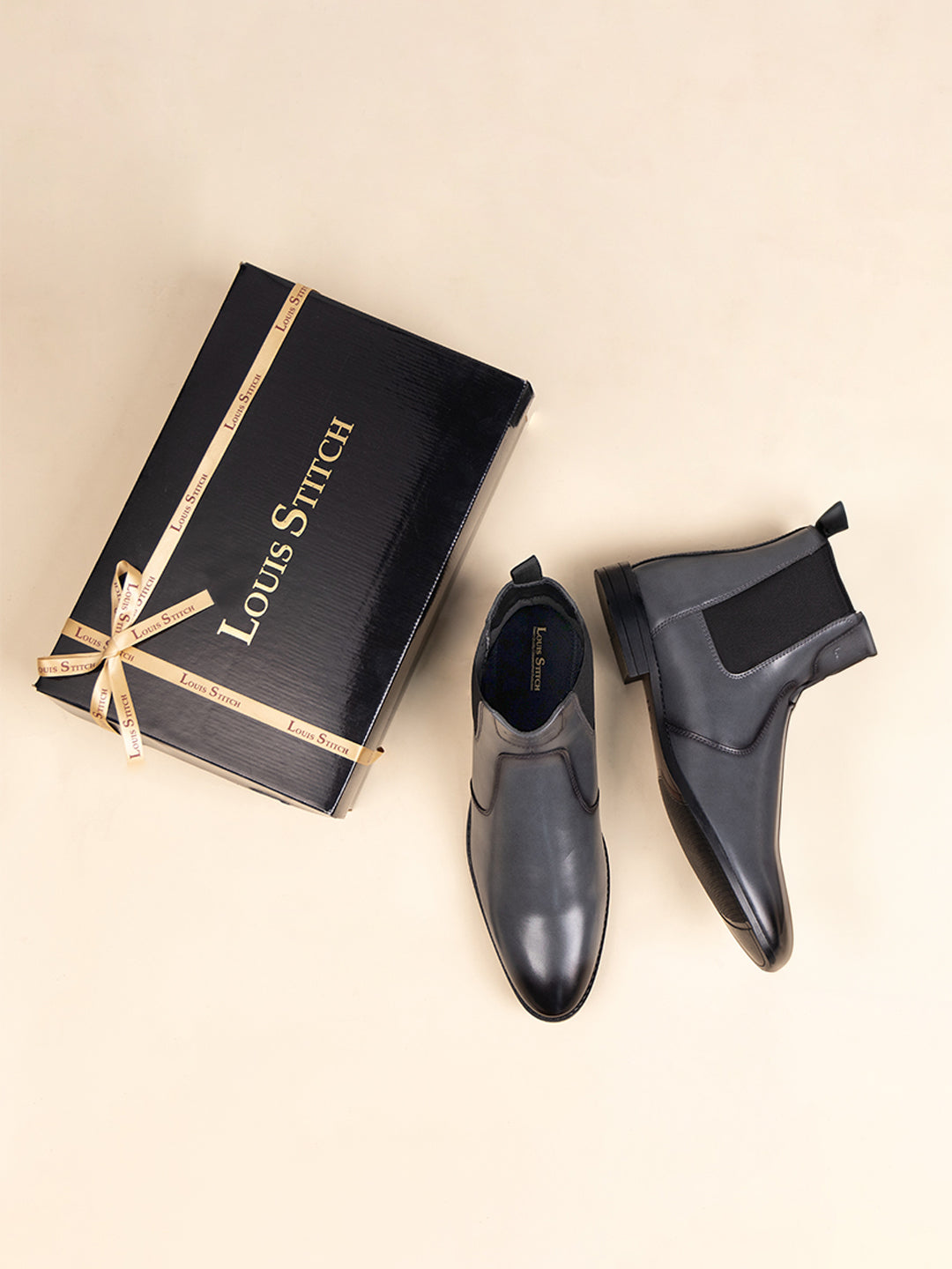 Ash Grey Dual Tone Handcrafted Chelsea Boots