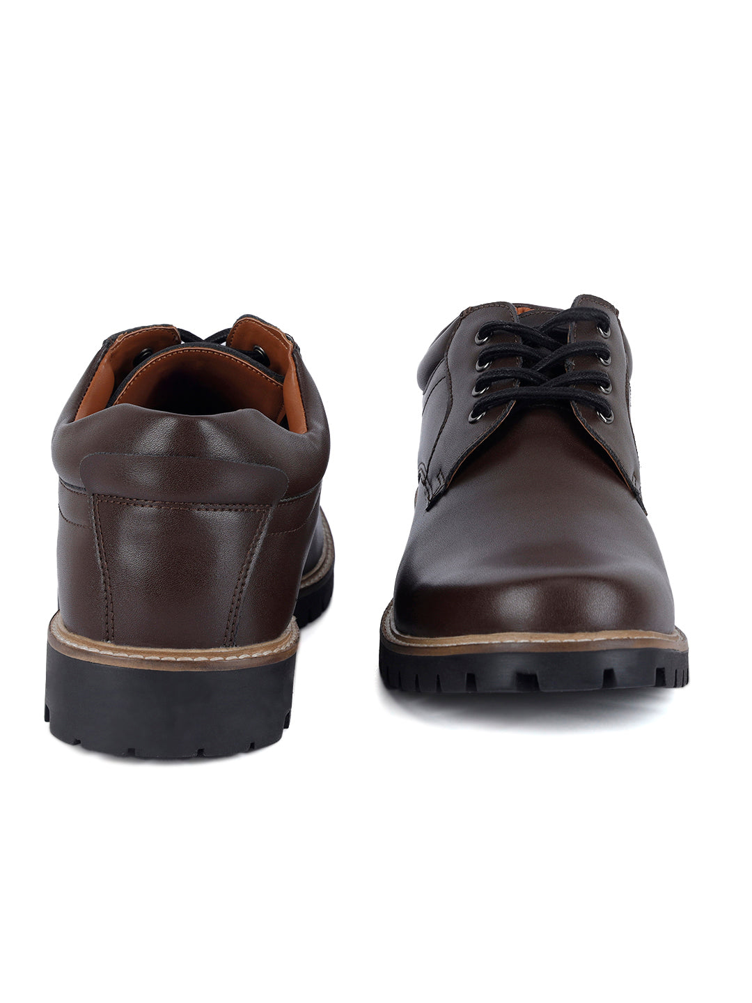 Brunette Brown Handcrafted Derby Lace Up Boots