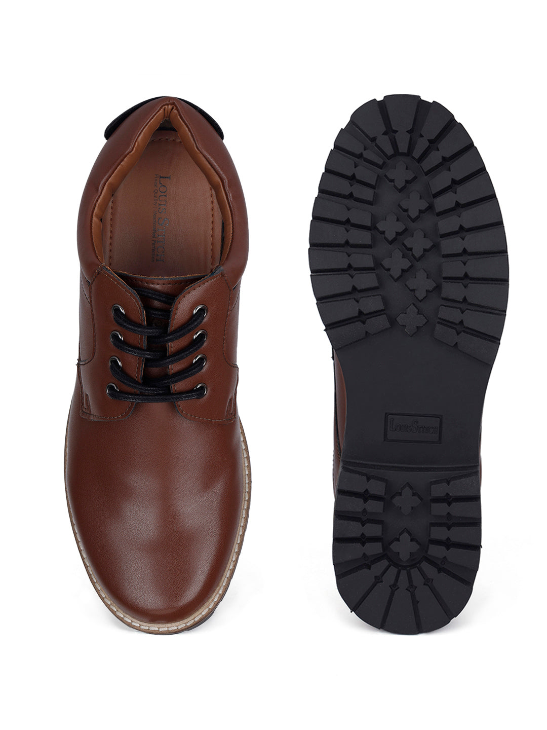 Tan Handcrafted Derby Lace Up Boots