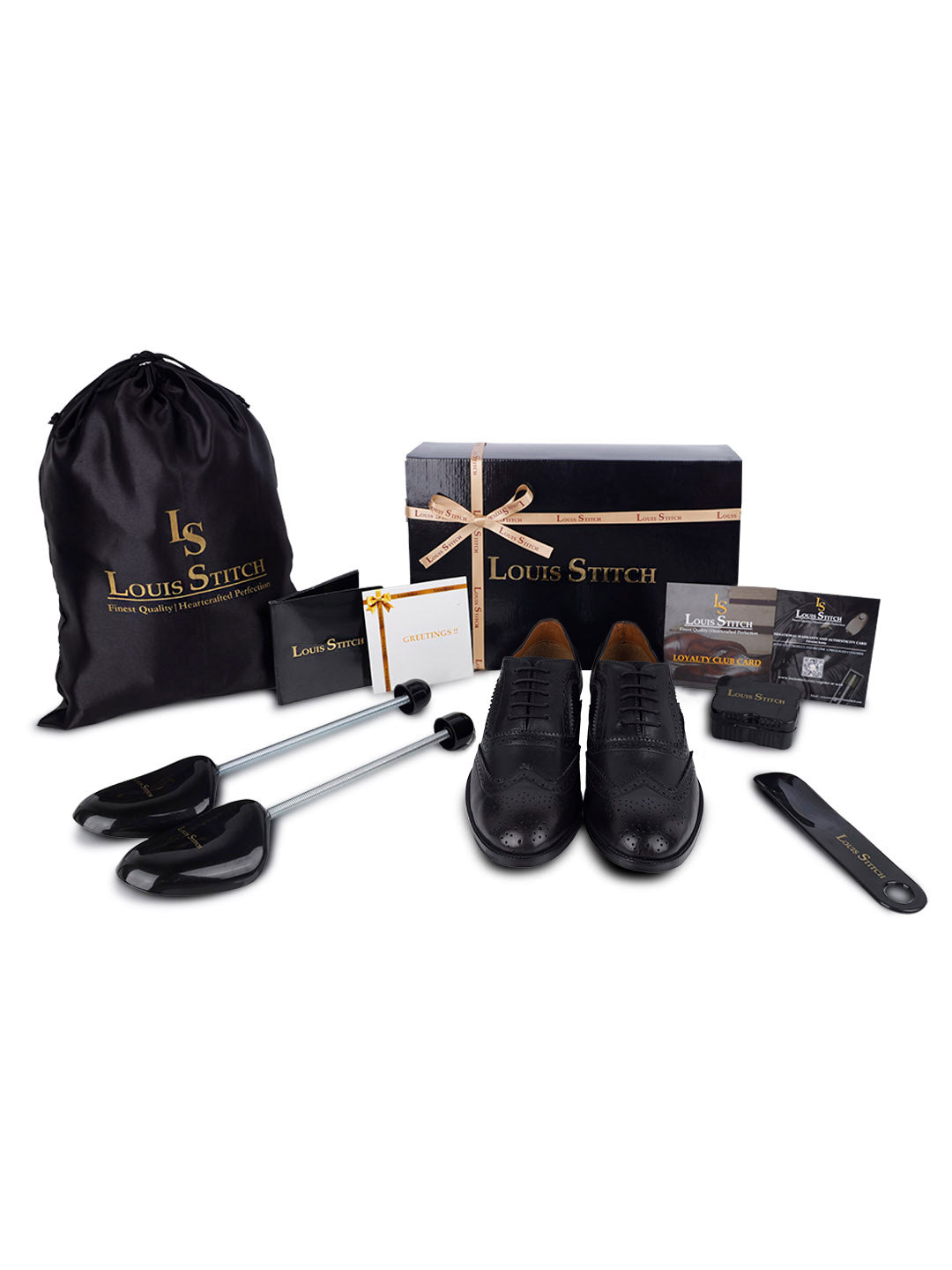 Jet Black Handmade Premium Italian Leather Brogues