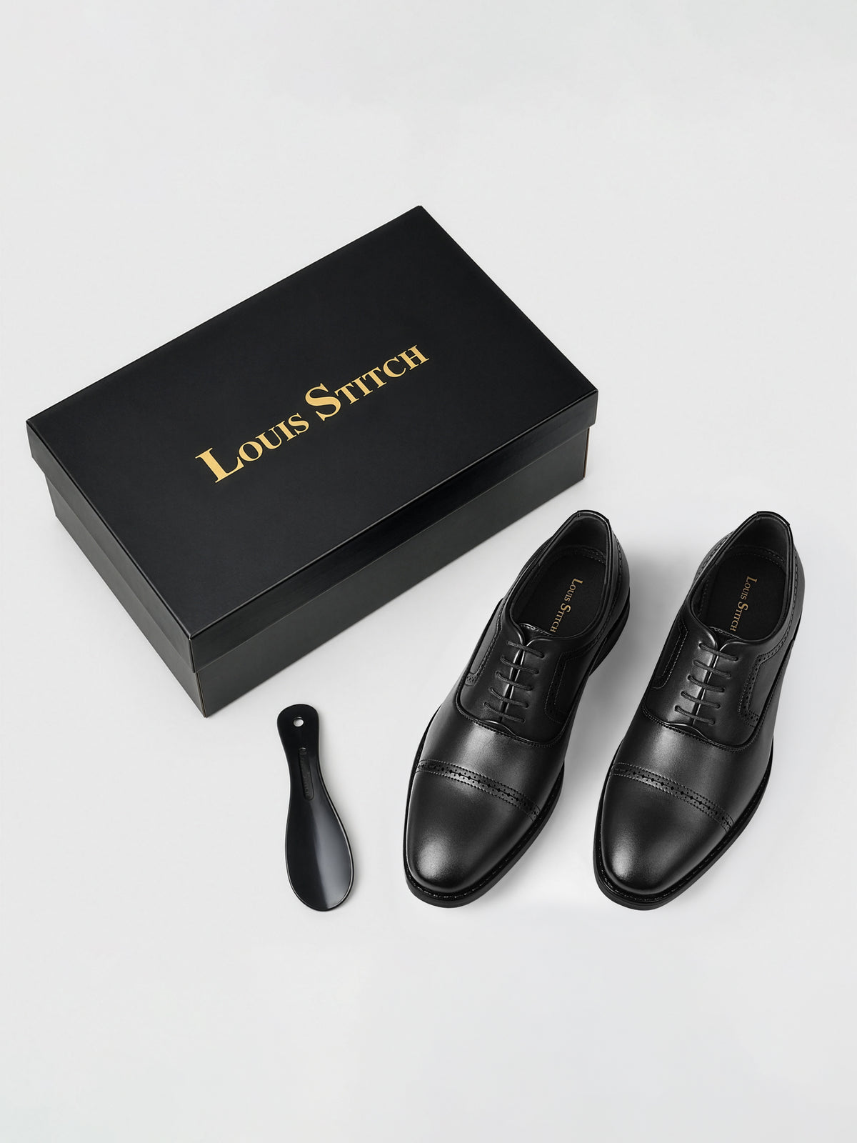 Jet Black Formal Oxford Lace-Up Shoes