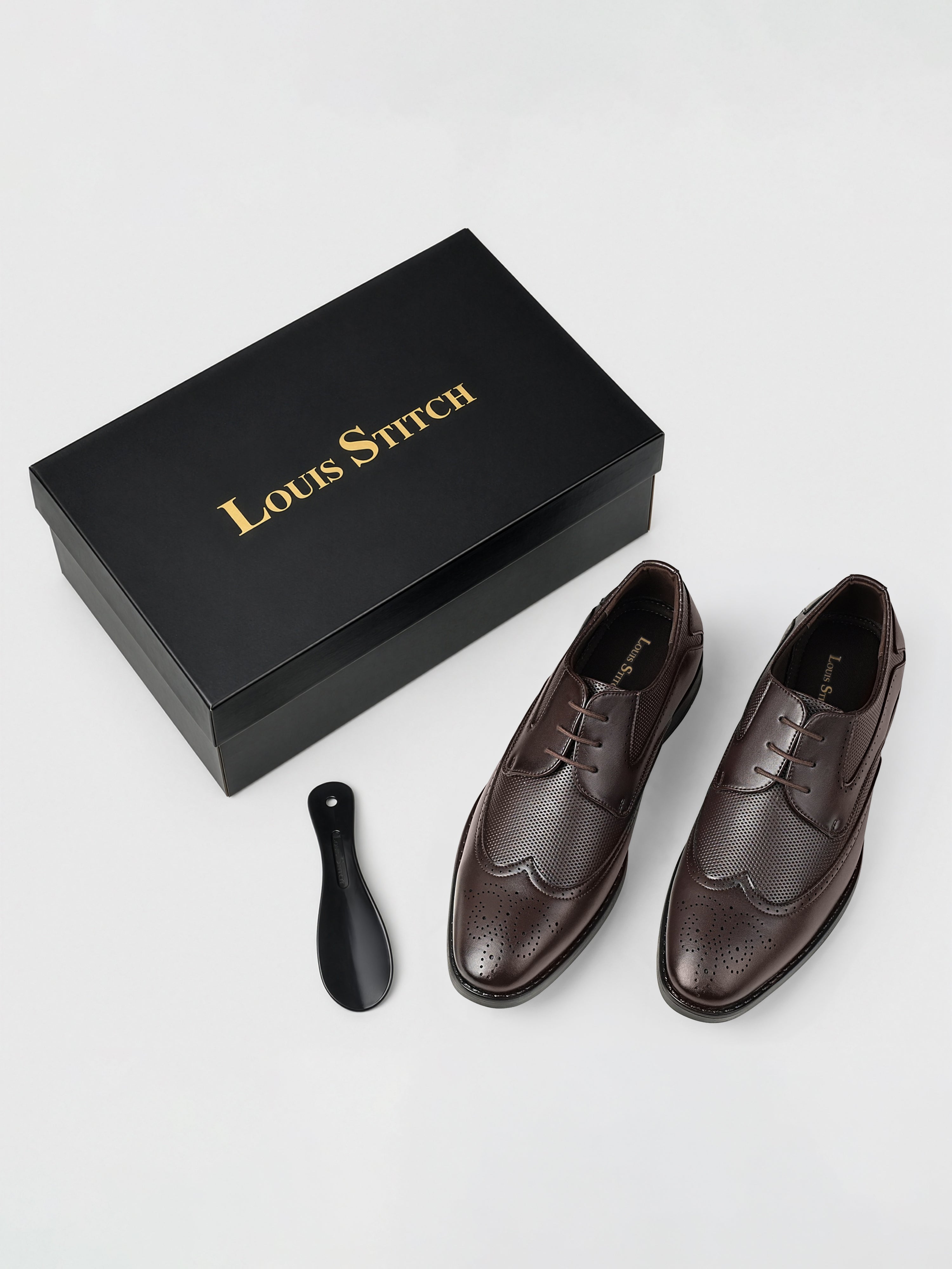 Brunette Brown Formal Brogue Lace-Up Shoes