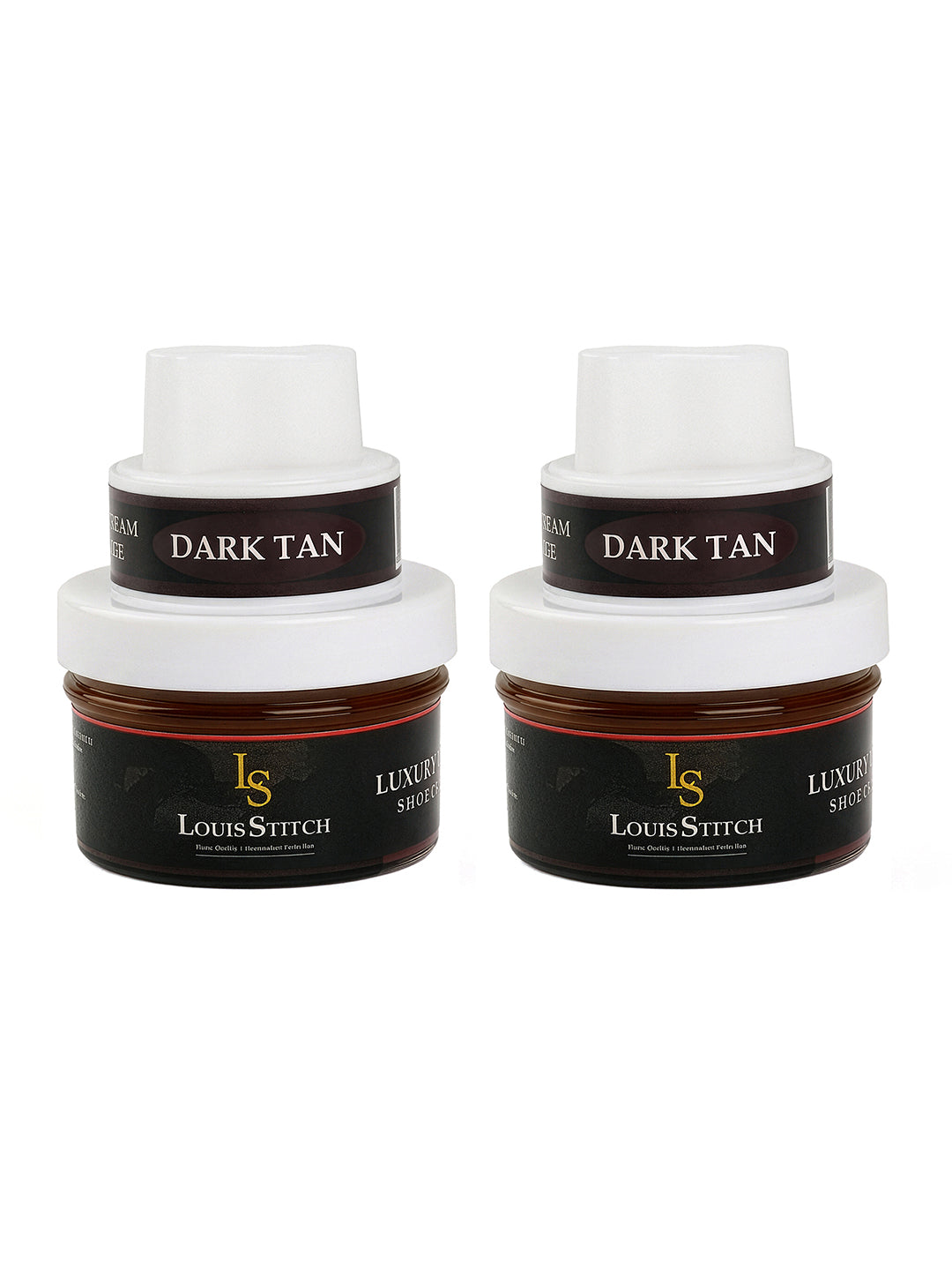 Dark Tan Leather Shoe Cream with Applicator - Best for Shoes and other leather articles (Pack of 2)