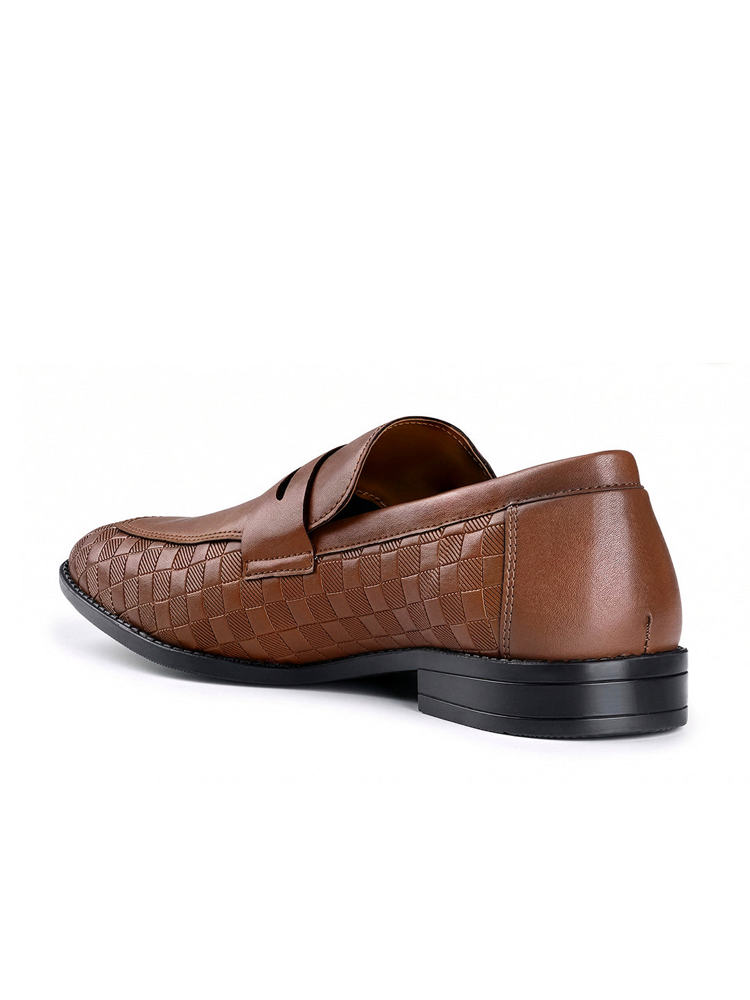 Tan Handcrafted Embossed Moccasin Slipon