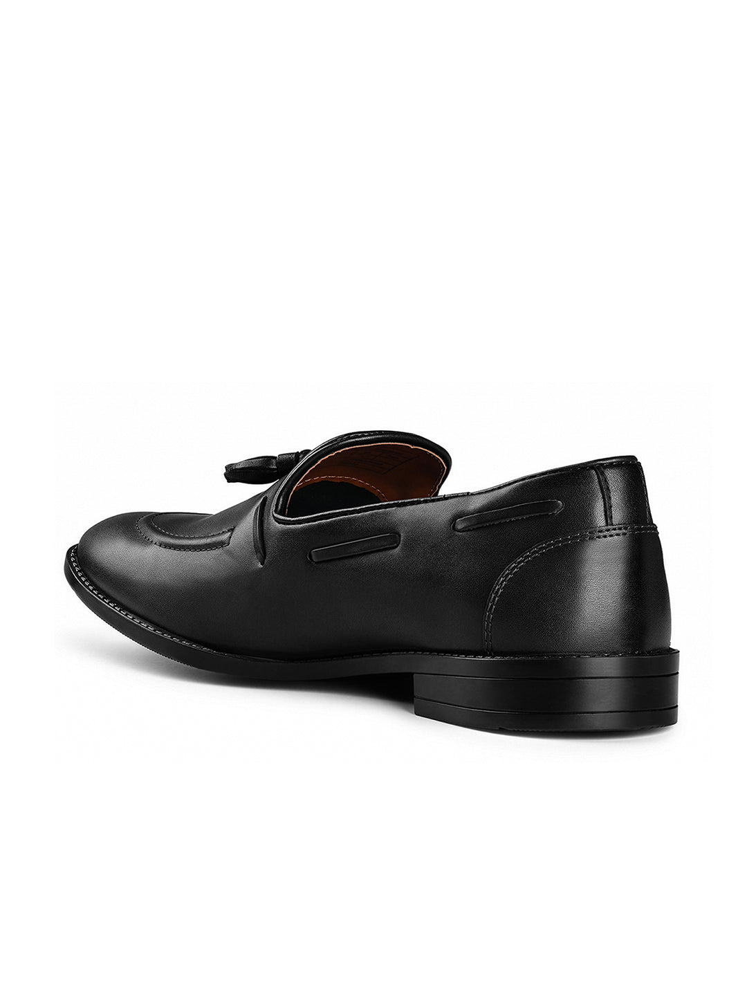 Jet Black Handcrafted Tassel Moccasin Slipon