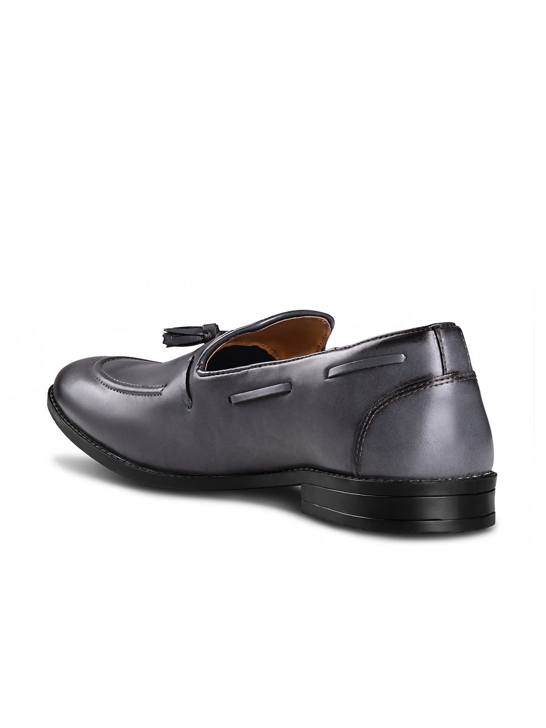 Ash Grey Handcrafted Tassel Moccasin Slipon