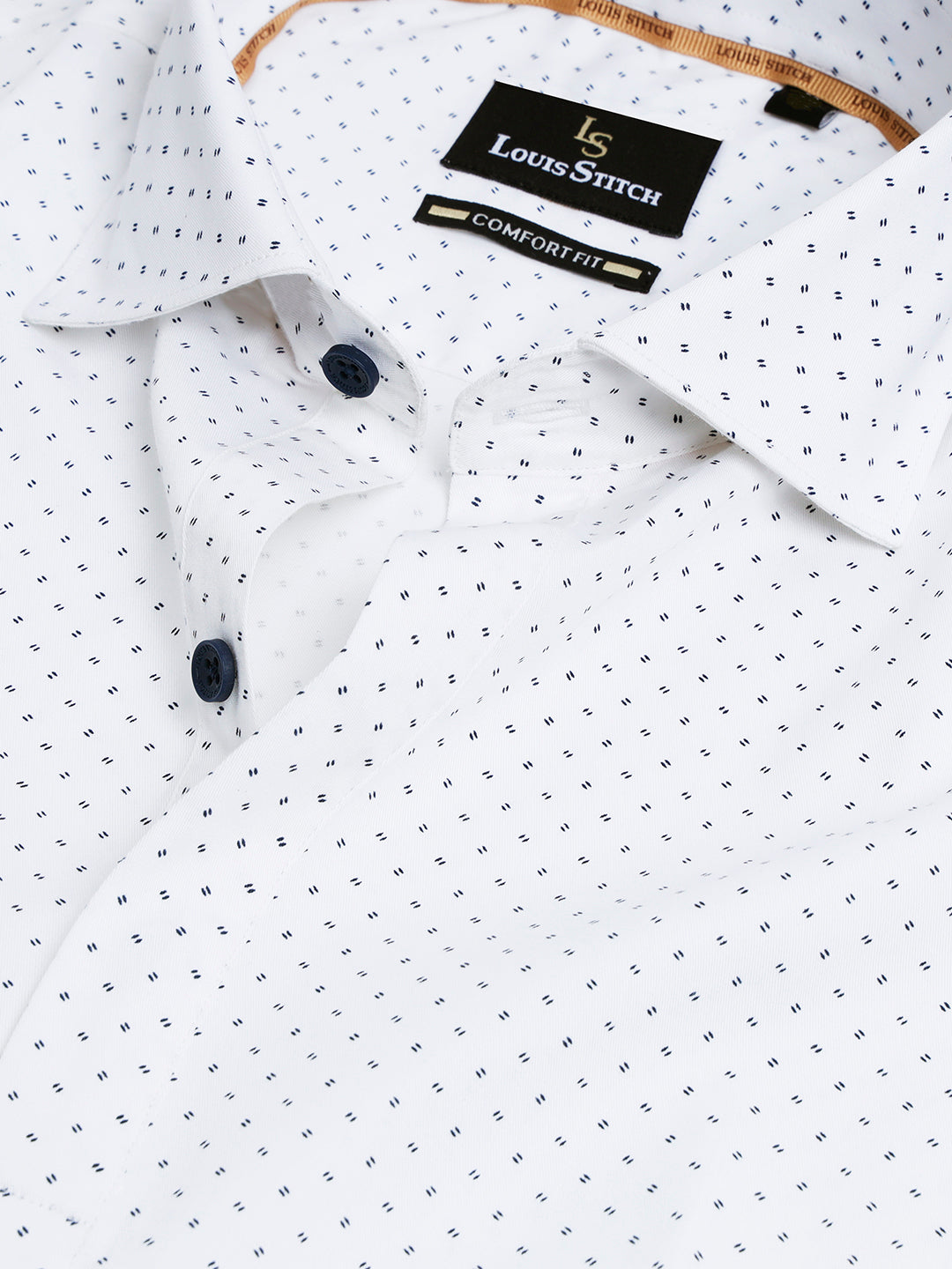 Regular Fit Semi Formal Graphic White Shirt For Men