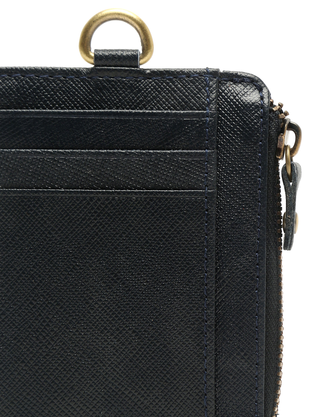 Denim Blue Italian Saffiano Leather Wallet