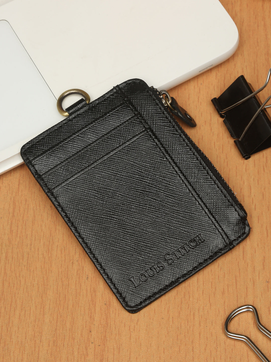 Jet Black Italian Saffiano Leather Wallet