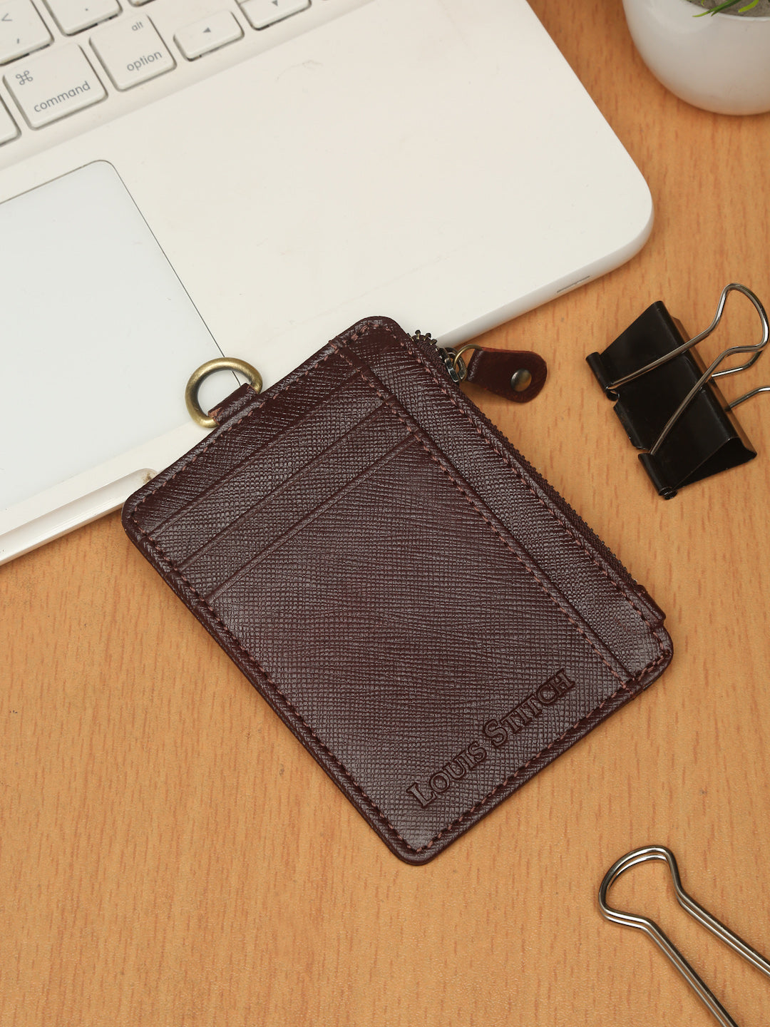 Rosewood Italian Saffiano Leather Wallet