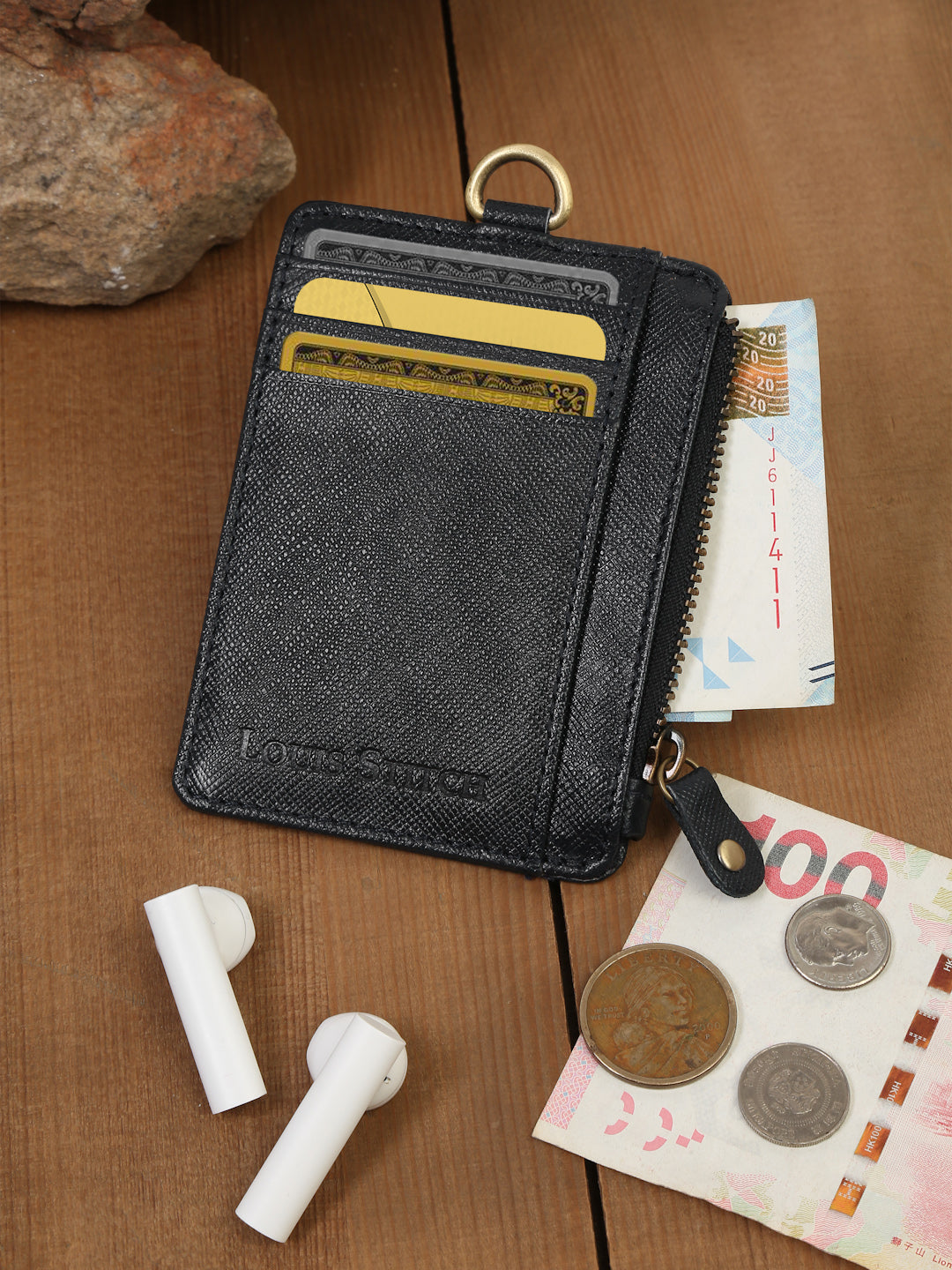 Denim Blue Italian Saffiano Leather Wallet