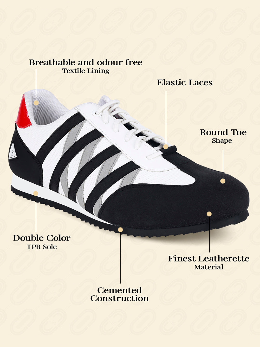 Egyptian Black Fashion Color Blocked Lace-Up Sneaker