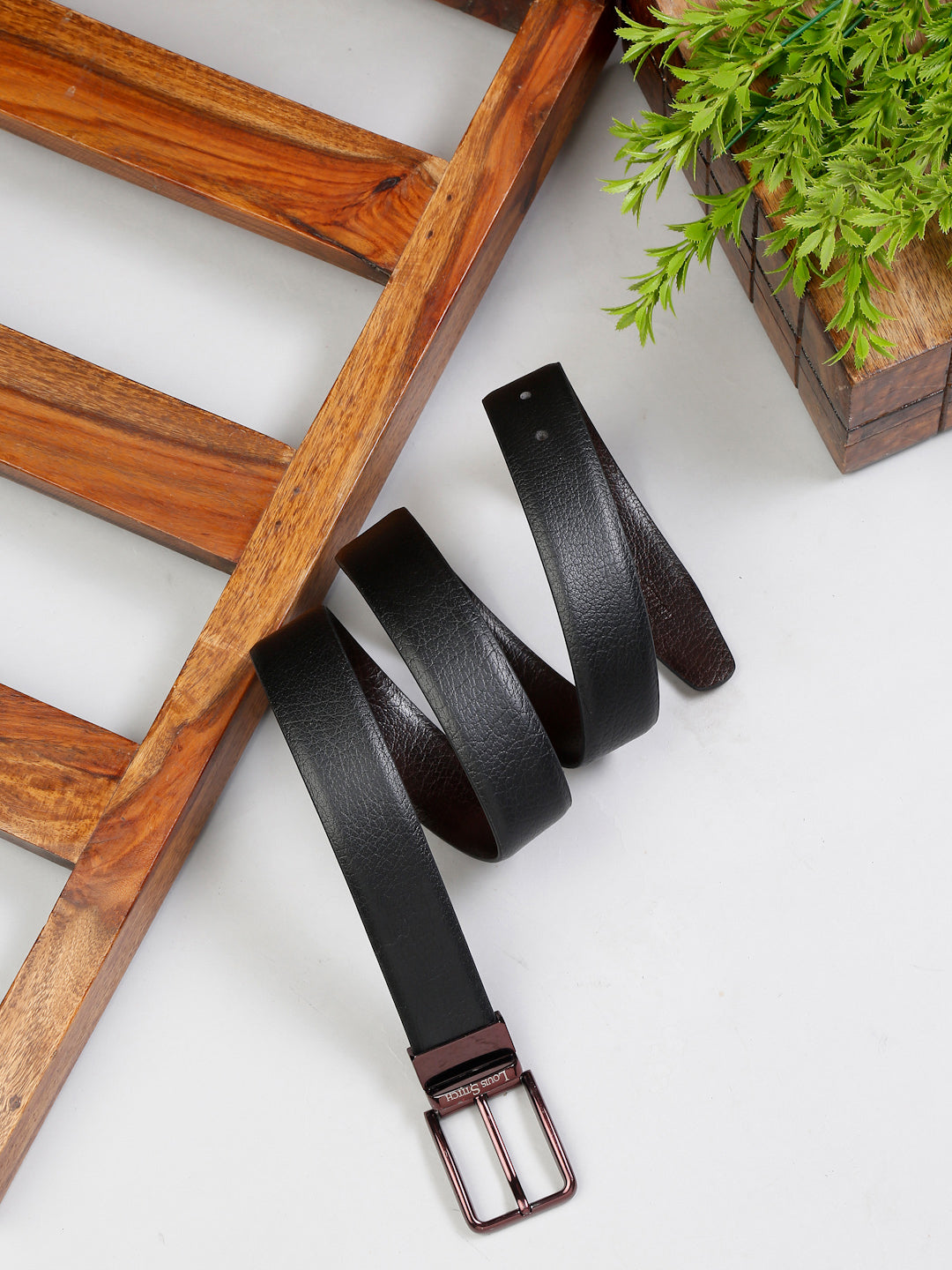 Men'S Black & Brown Formal Italian Leather Reversible Belt For Men