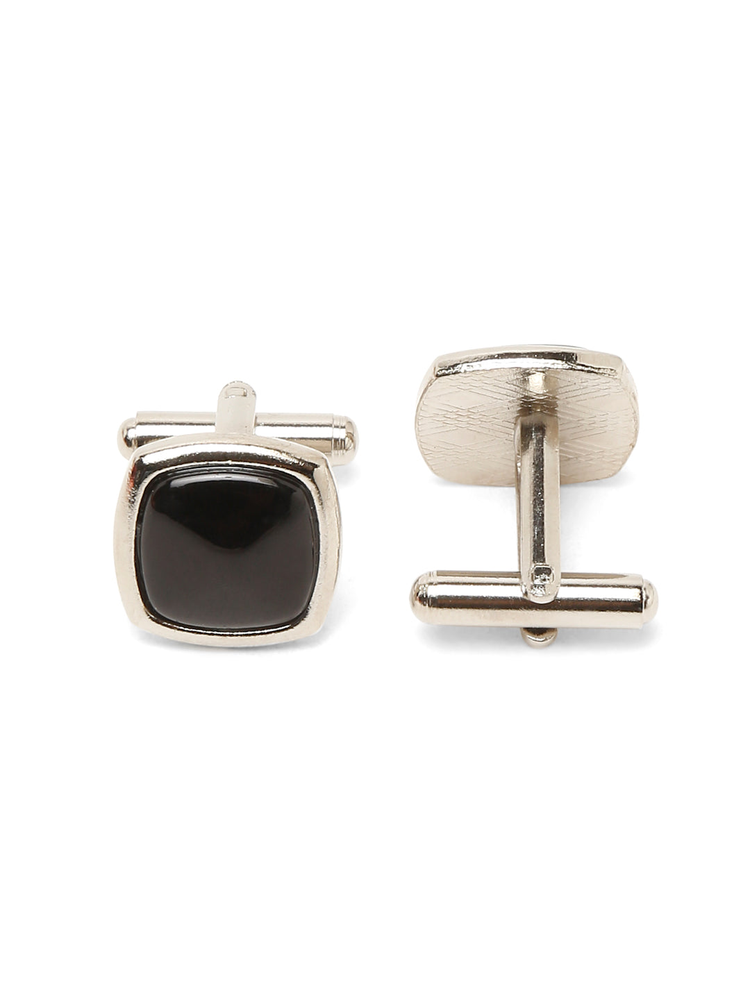 Checkerd Black Luxury Italian Silk Necktie Set With Pocket Square Cufflinks Brooch Gold Tie pin