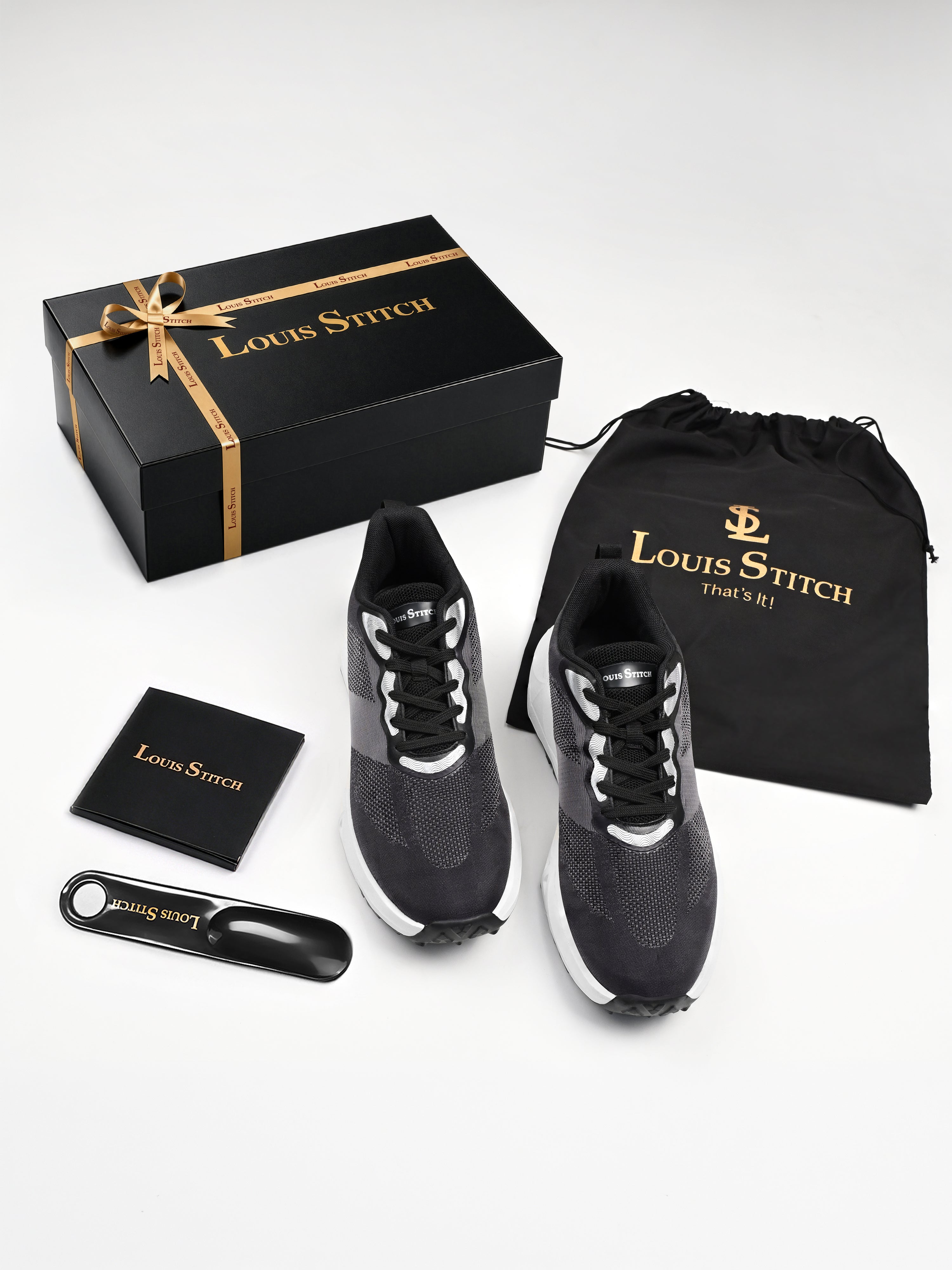 Noble Black Lightweight Athleisure Sport Shoes