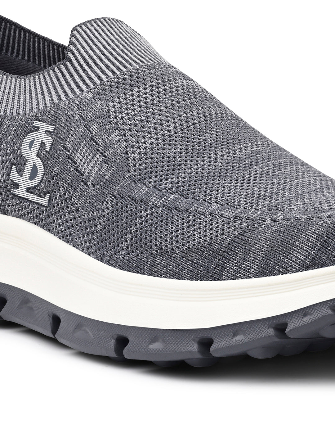 Grey and Tan Lightweight Aethleisure Flyknit Sport Shoes
