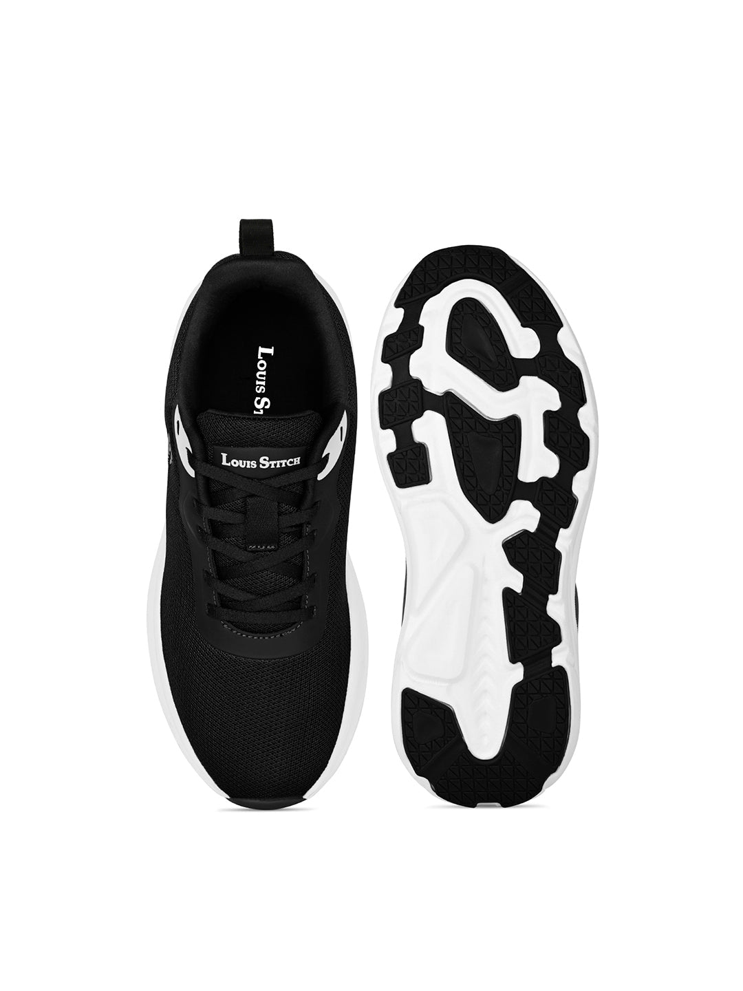 Egyptian Black Lightweight Athleisure Flyknit Sport Shoes